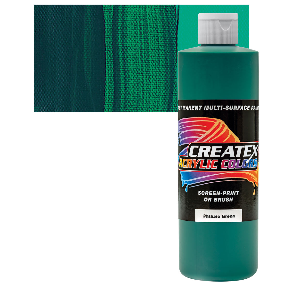 Createx Acrylic - Phthalo Green, Pint and swatch