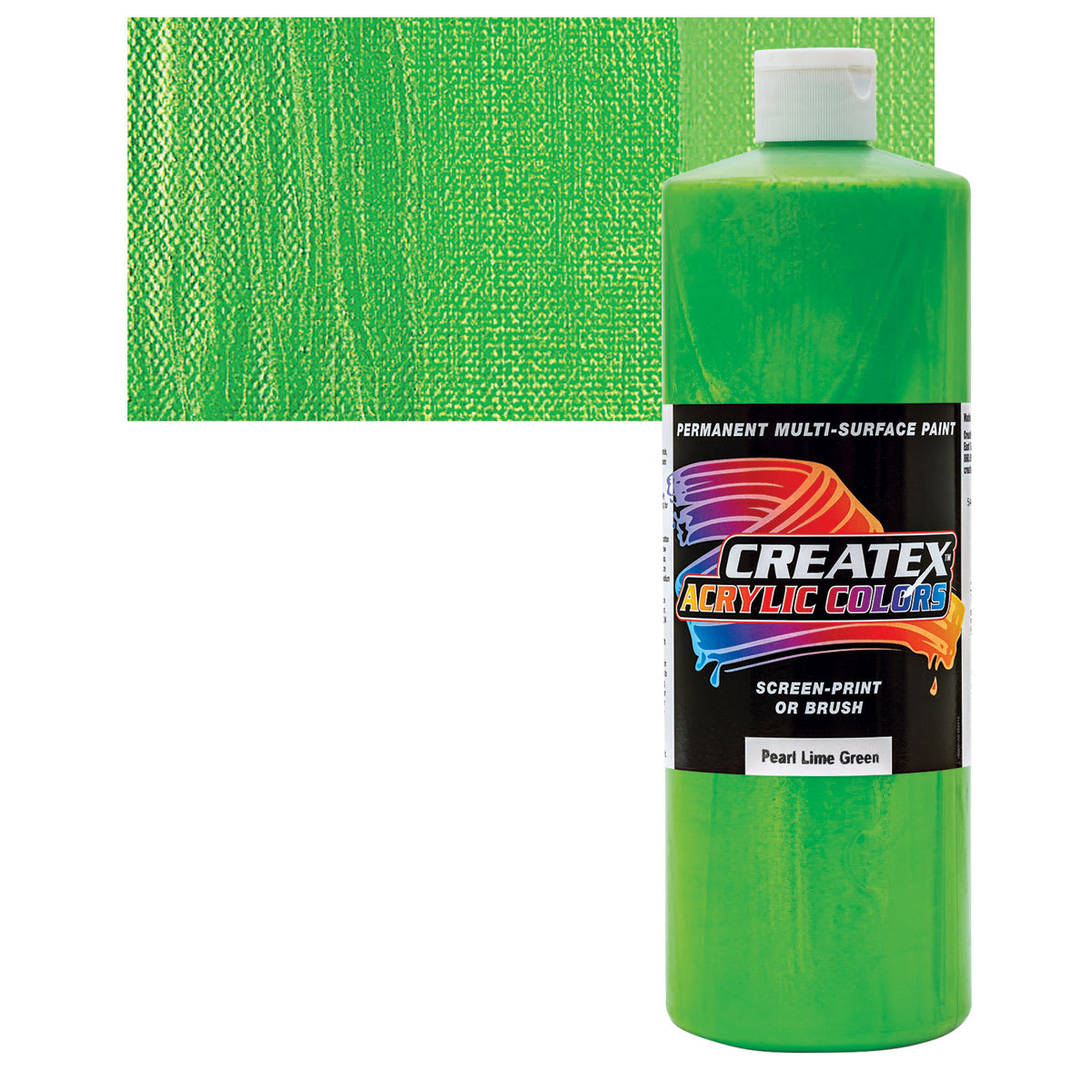 Createx Acrylic - Pearl Lime Green, Quart and swatch
