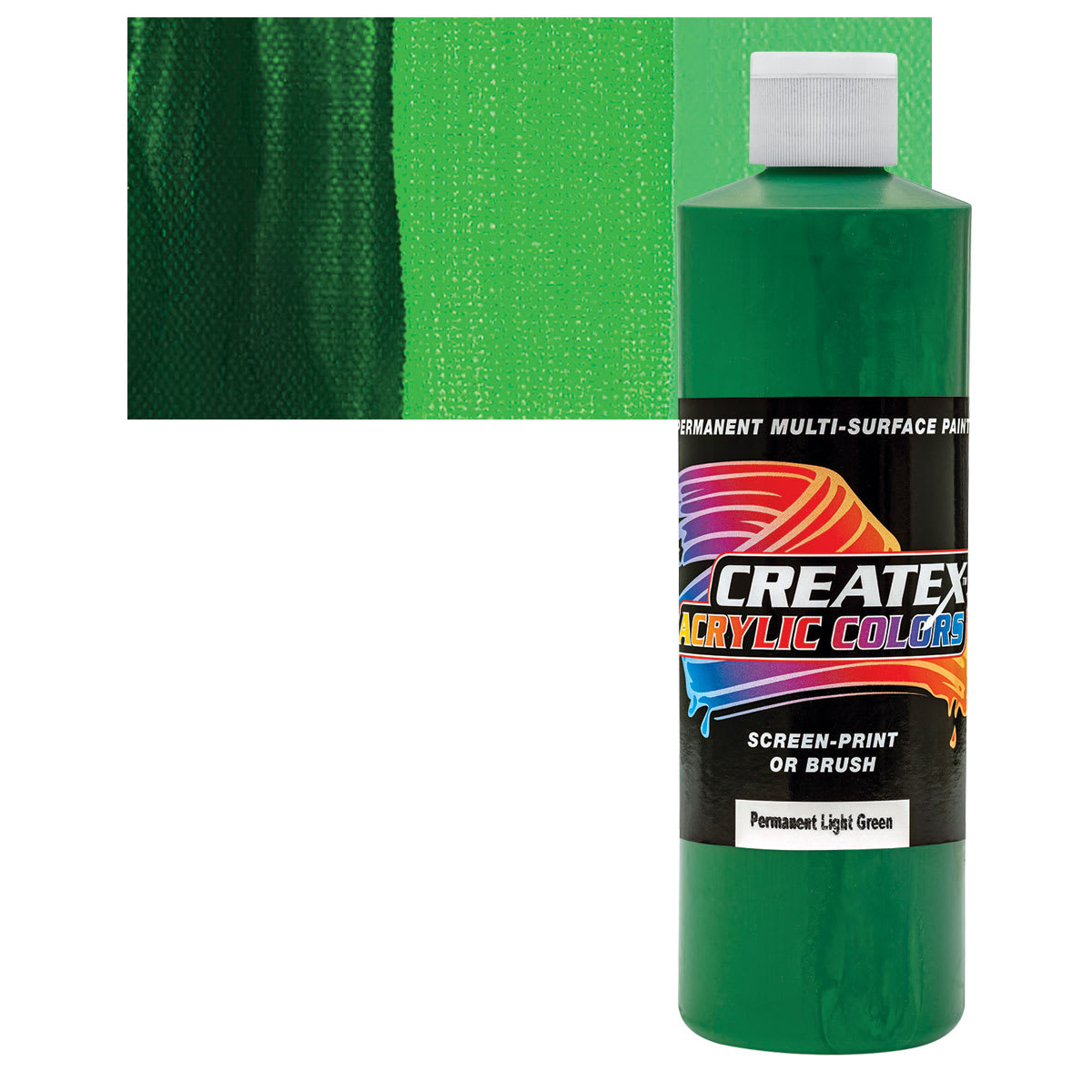 Createx Acrylic - Permanent Light Green, Pint and swatch