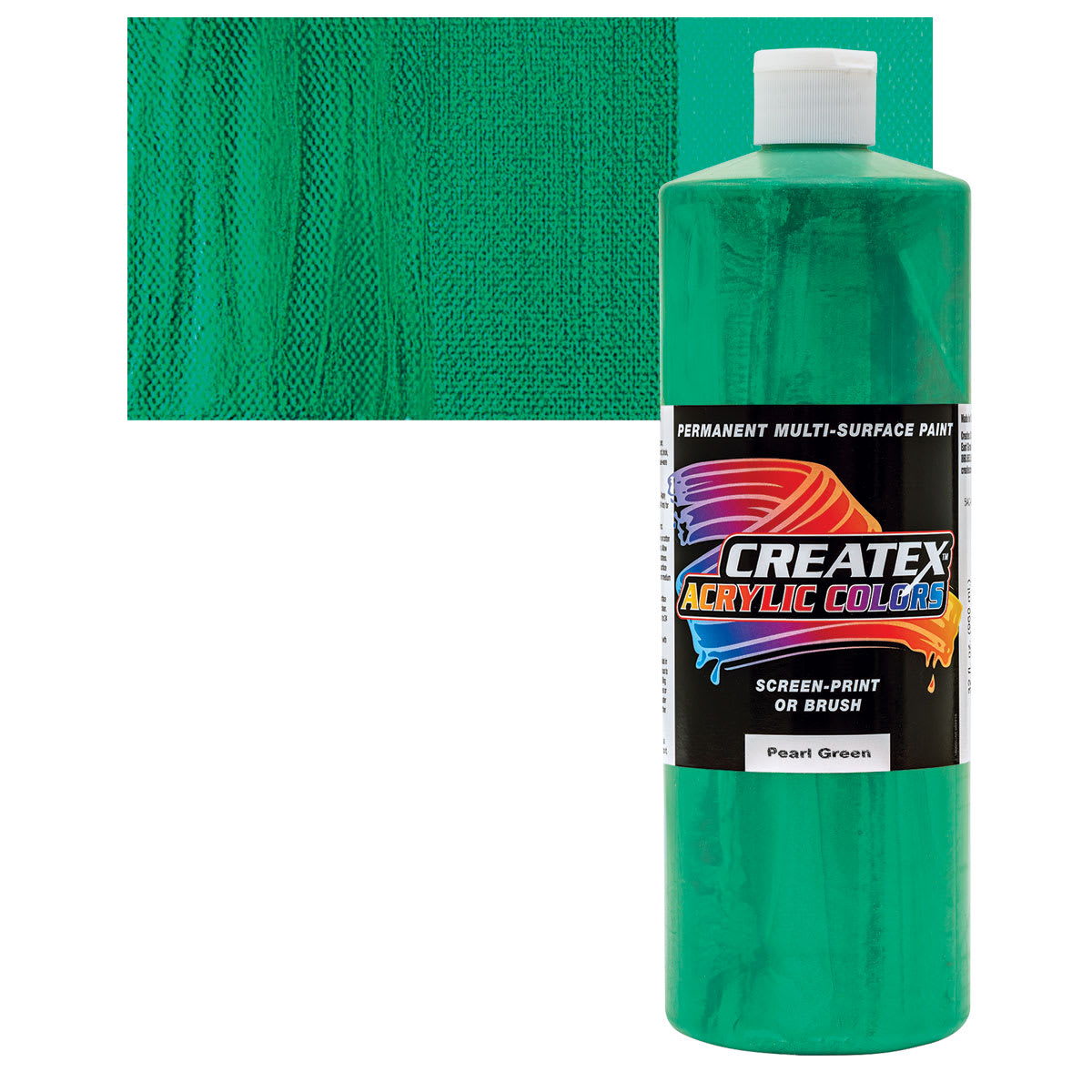 Createx Acrylic - Pearl Green, Quart and swatch