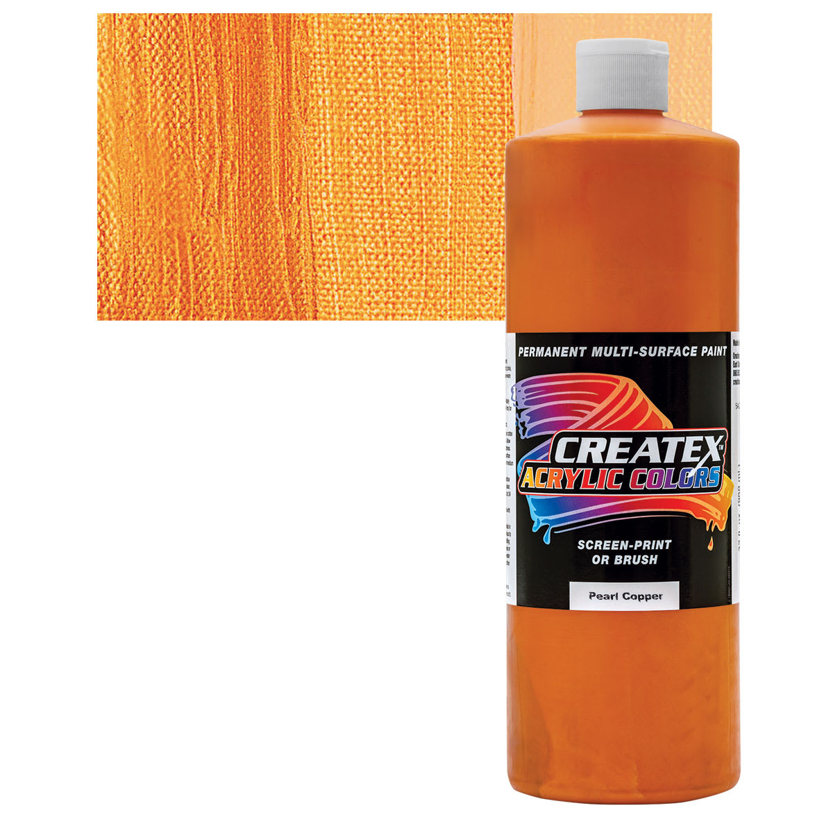 Createx Acrylic - Pearlescent Copper, Quart and swatch