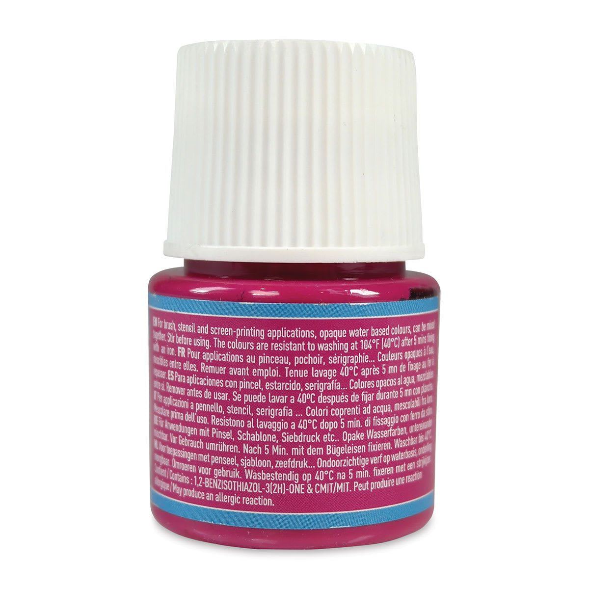 Pebeo Setacolor Fabric Paint - Raspberry, Opaque, 45 ml bottle back
