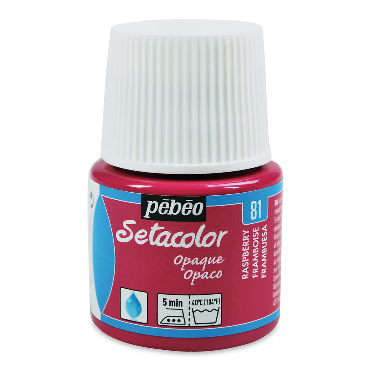 Pebeo Setacolor Fabric Paint - Raspberry, Opaque, 45 ml bottle
