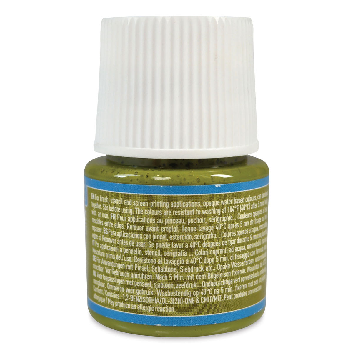 Pebeo Setacolor Fabric Paint - Olive, Opaque, 45 ml bottle back