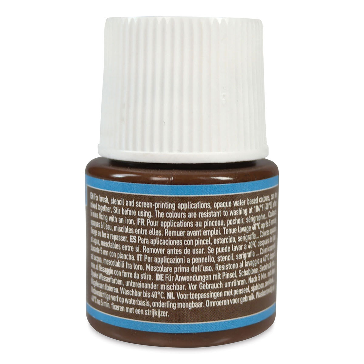 Pebeo Setacolor Fabric Paint - Chocolate, Opaque, 45 ml bottle back