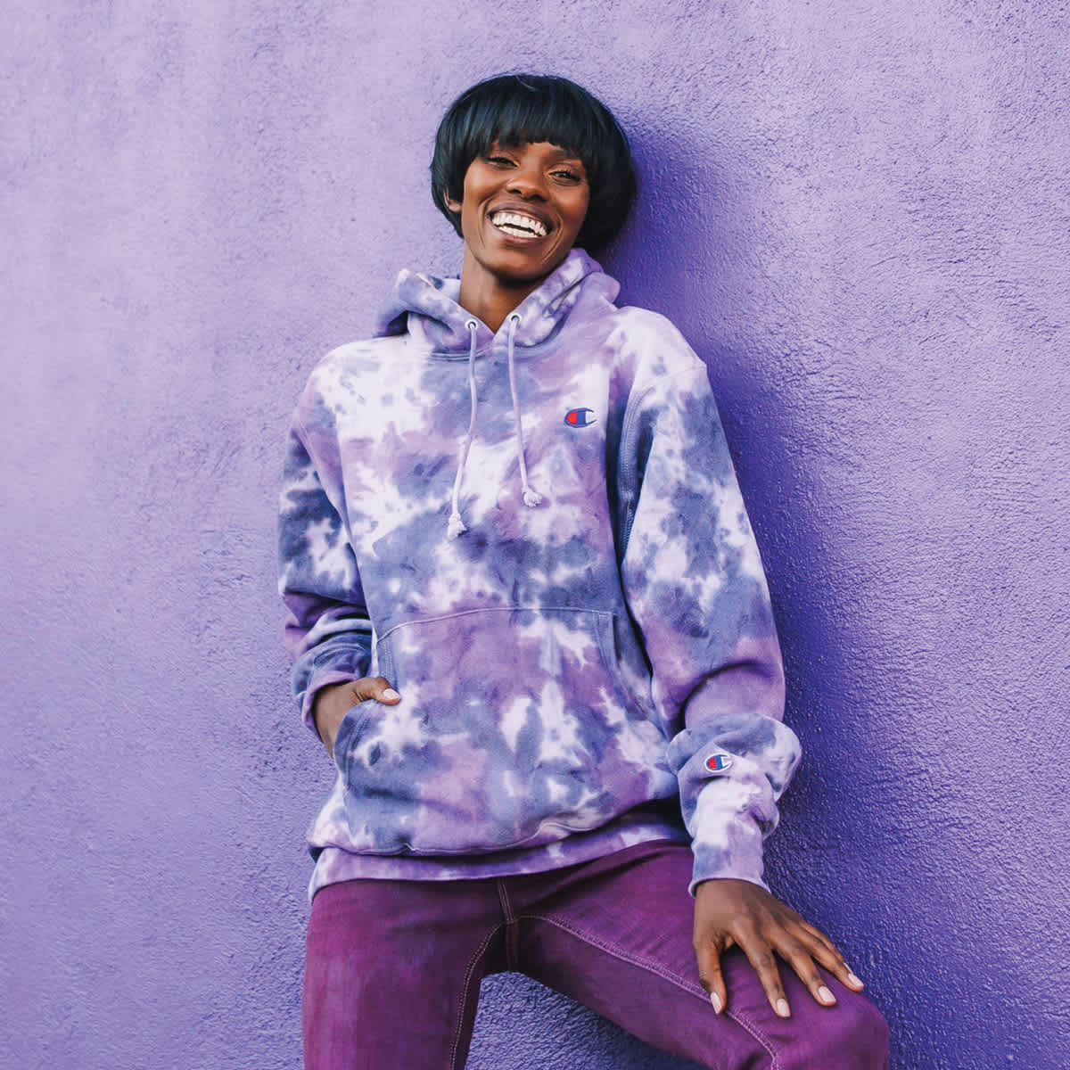 Rit All Purpose Liquid Dye - Hyacinth, 8 oz, adult wearing tie dyed sweater