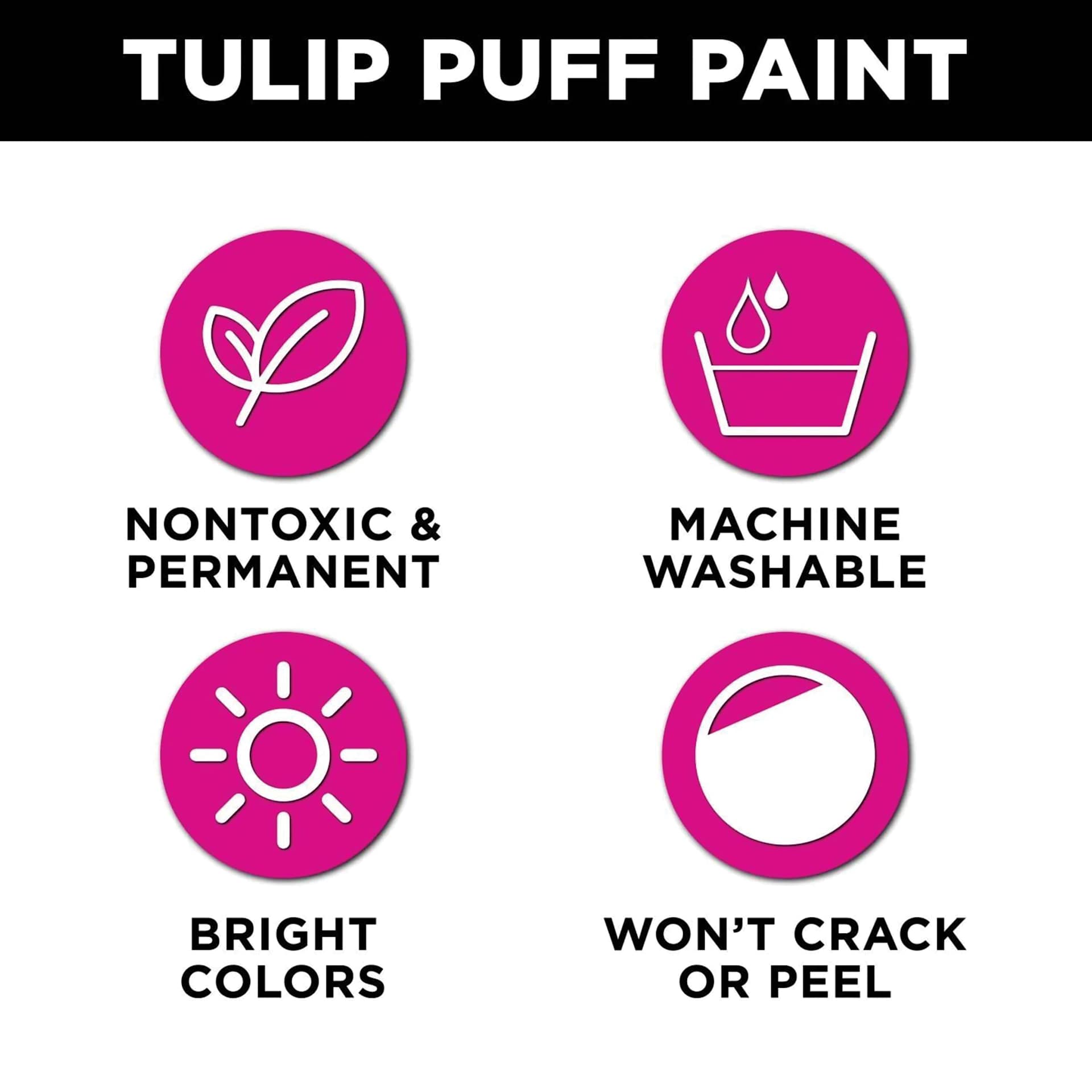 Tulip Dimensional Fabric Paint Set - Puff Pastel, Set of 10 (infographic)