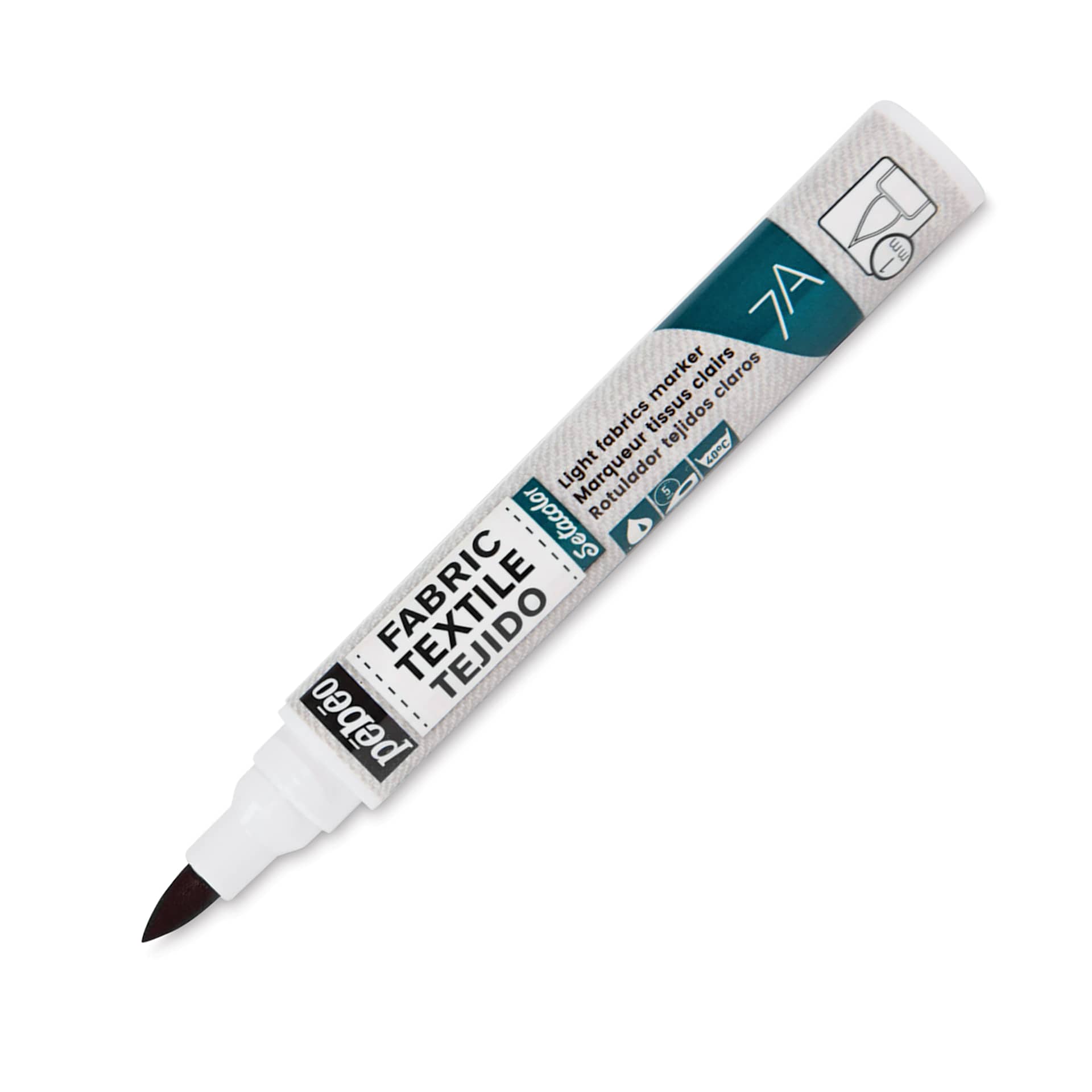 Pebeo 7A Light Fabric Brush Marker - Brown, 1 mm (Cap off)