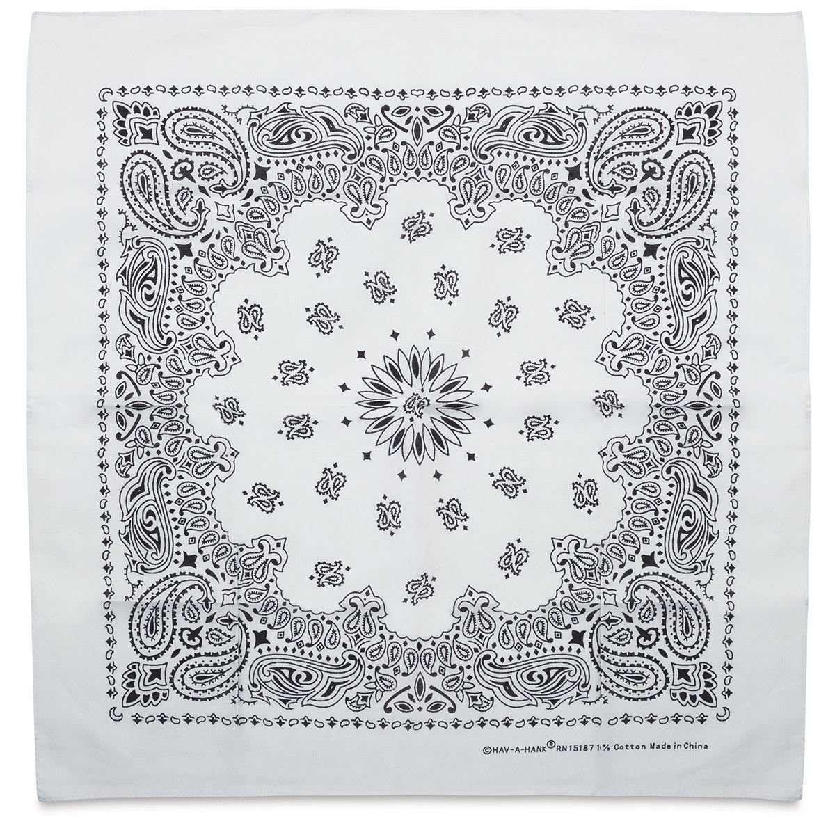 Carolina Paisley Bandana - White