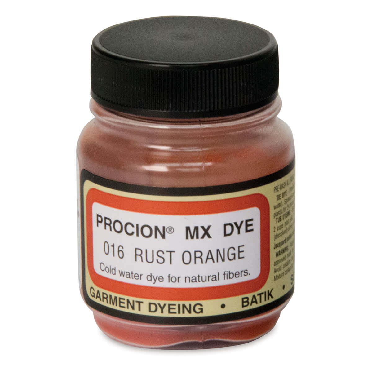 Jacquard Procion MX Fiber Reactive Cold Water Dye - Rust Orange, 2/3 oz jar