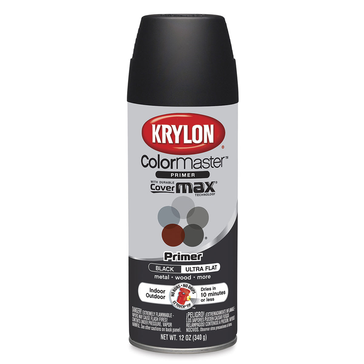 Krylon Spray Paint - Black Primer, 12 oz (front of can)