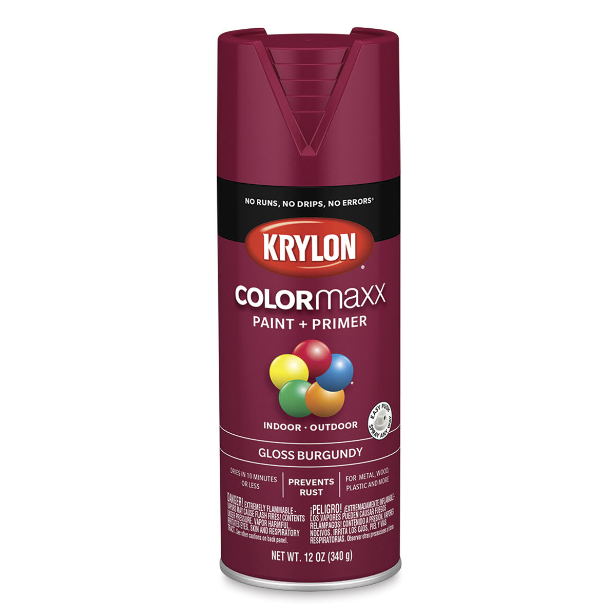 Krylon Colormaxx Spray Paint - Burgundy, Gloss, 12 oz