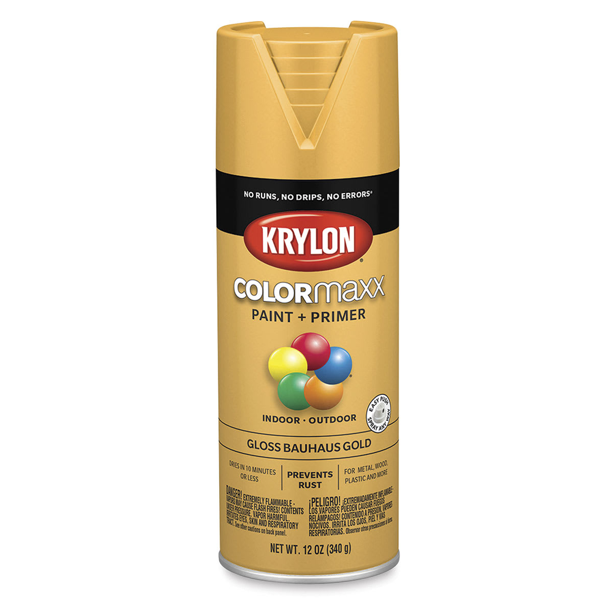 Krylon Colormaxx Spray Paint - Bauhaus Gold, Gloss, 12 oz