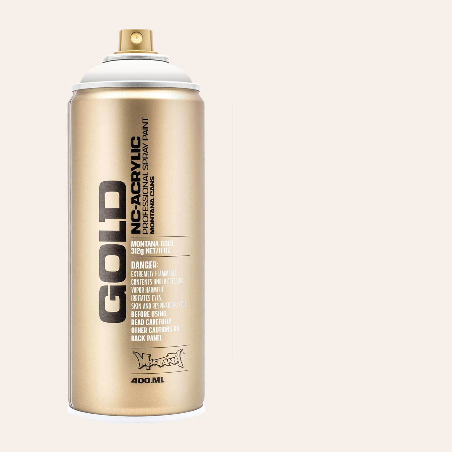 Montana Gold Acrylic Professional Spray Paint - Dolomite, 400 ml (Spray can with color swatch)