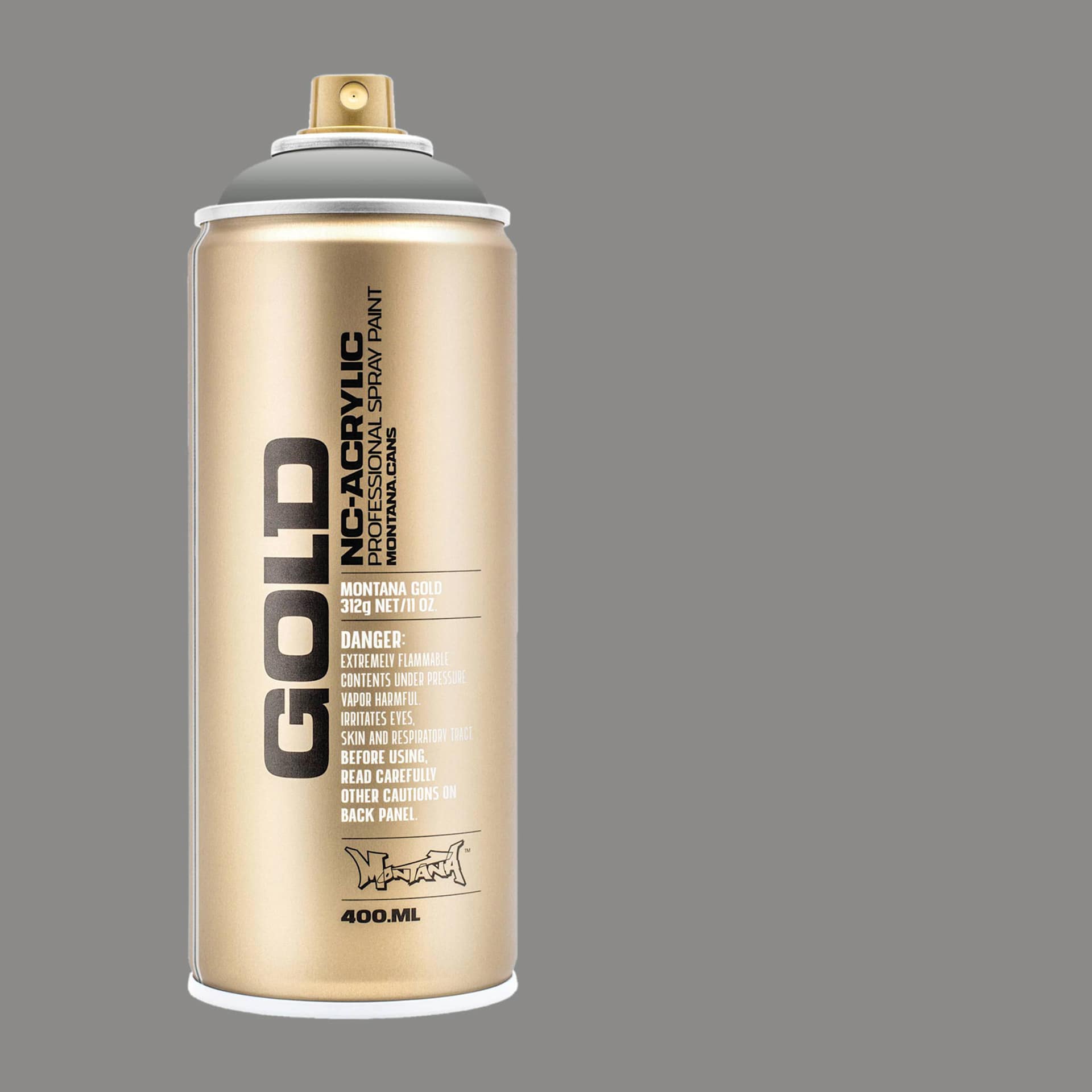 Montana Gold Acrylic Professional Spray Paint - Meteorite, 400 ml (Spray can with color swatch)
