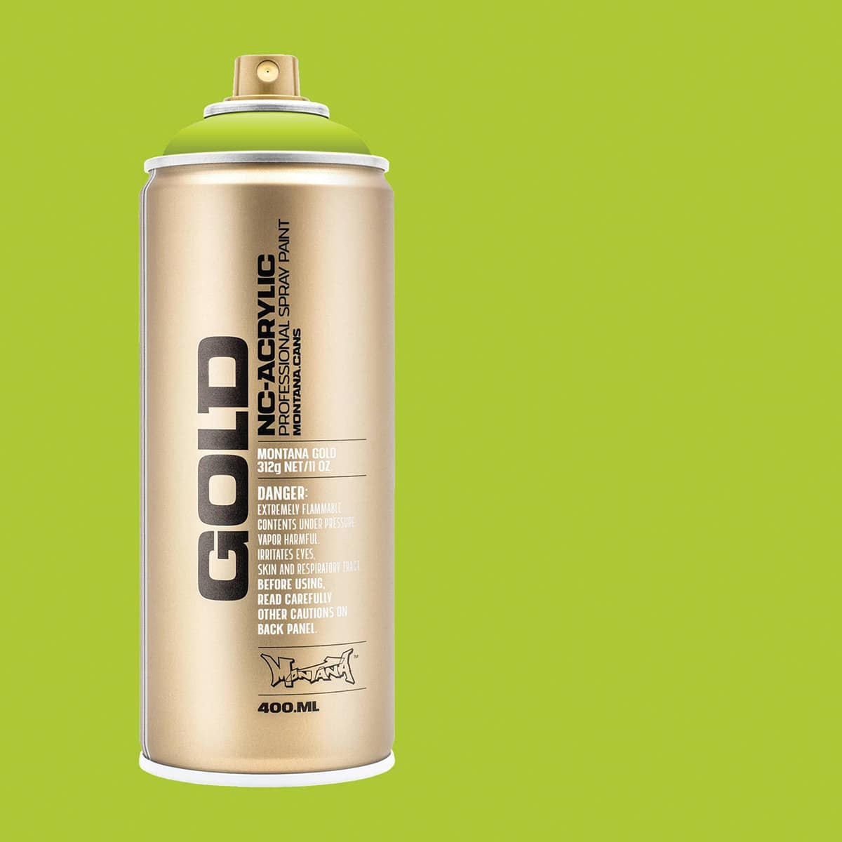 Montana Gold Acrylic Professional Spray Paint - Poison Dark, 400 ml (Spray can with color swatch)