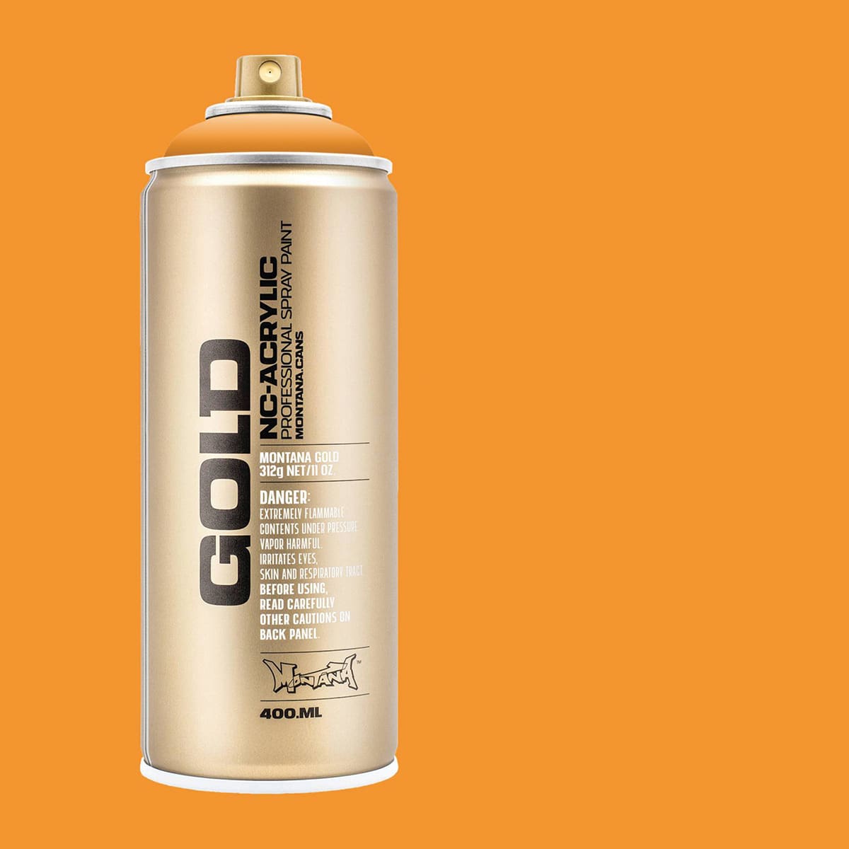 Montana Gold Acrylic Professional Spray Paint - Scampi, 400 ml (Spray can with color swatch)