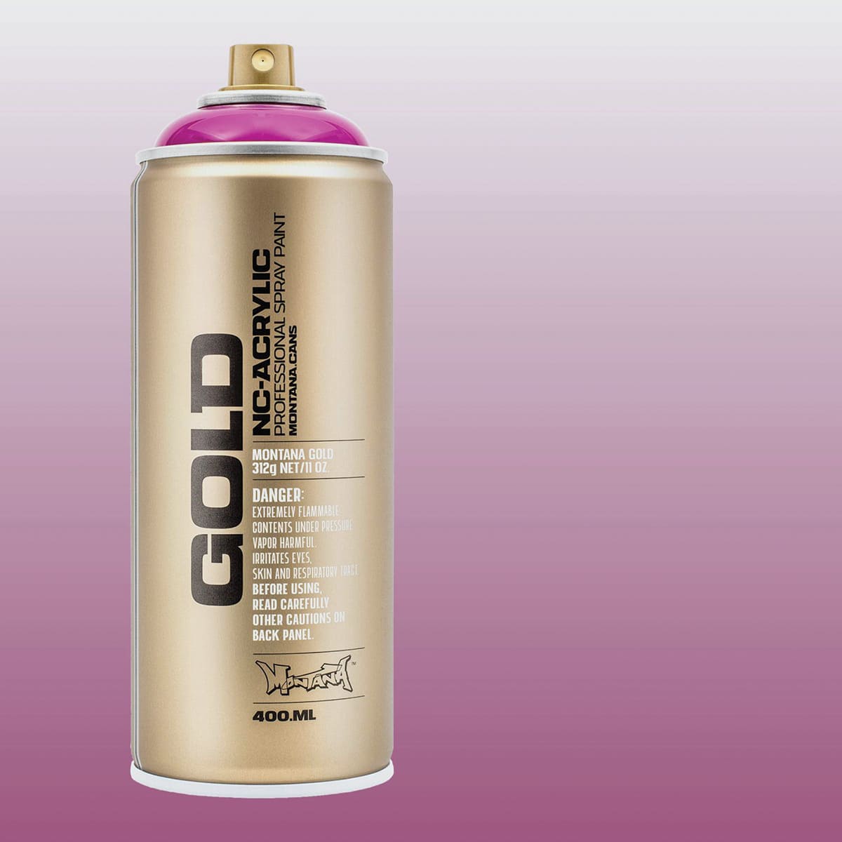 Montana Gold Acrylic Transparent Spray Paint - Transparent Cherry Blossom, 400 ml can with color swatch