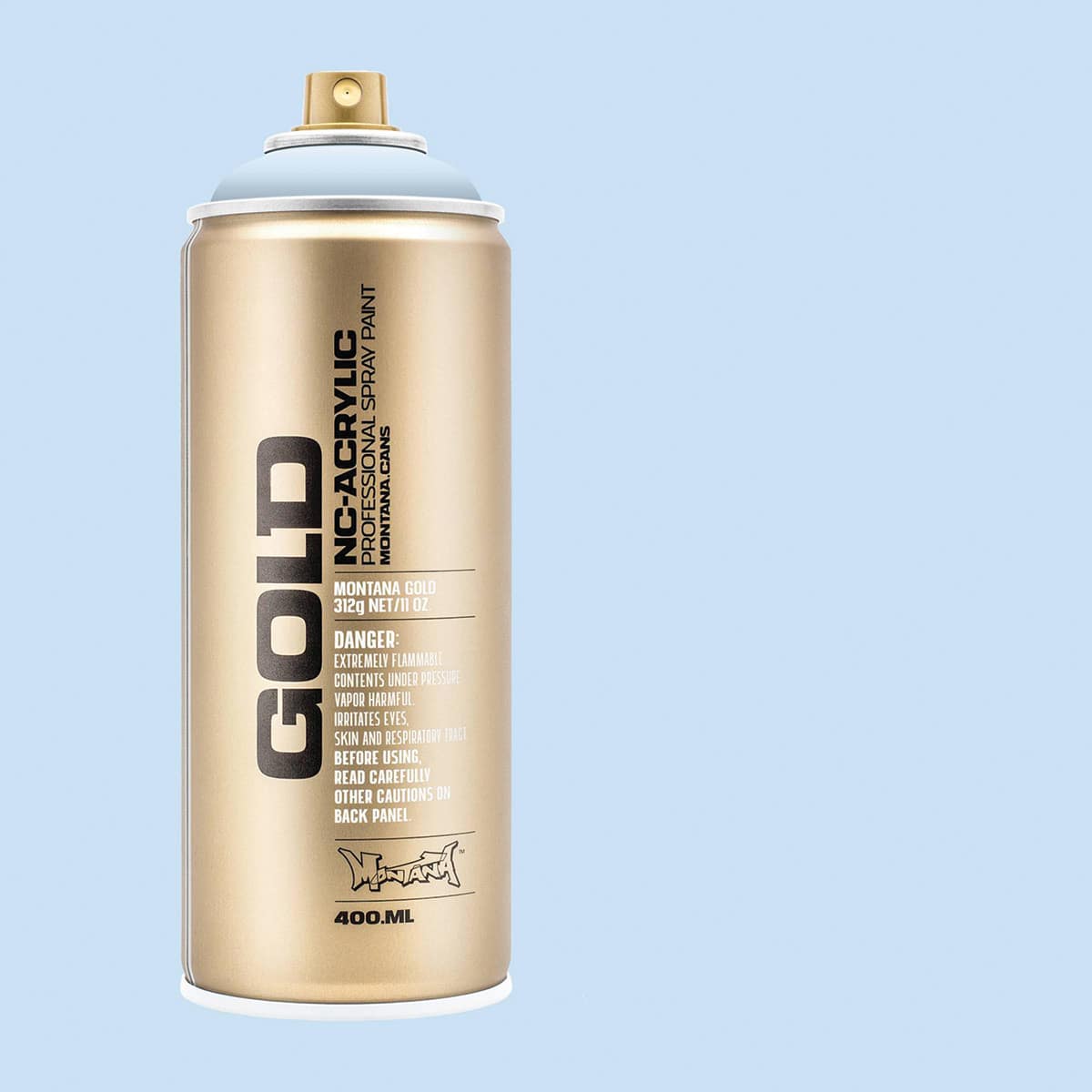 Montana Gold Acrylic Professional Spray Paint - Denim Light, 400 ml (Spray can with color swatch)