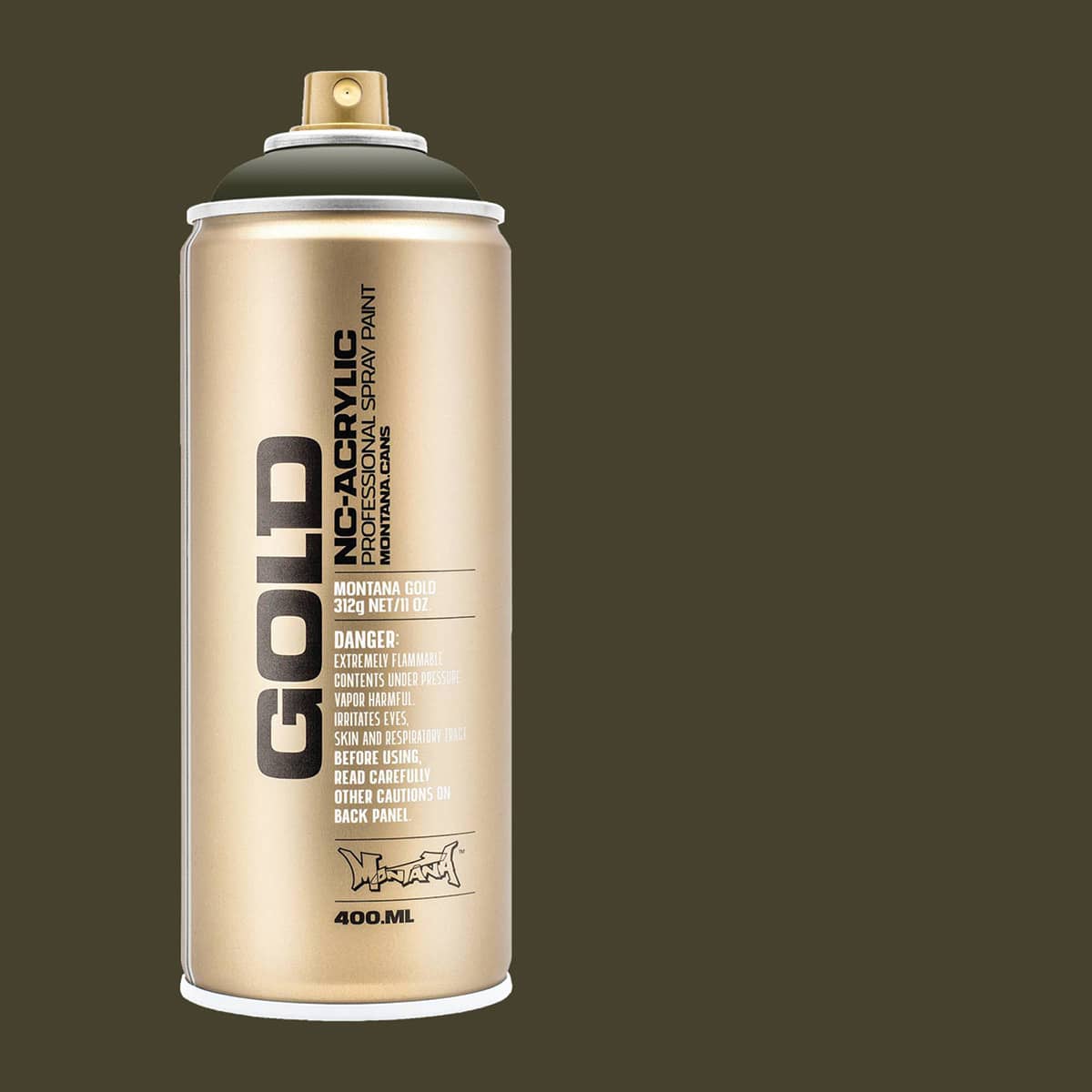 Montana Gold Acrylic Professional Spray Paint - Manila Dark, 400 ml (Spray can with color swatch)