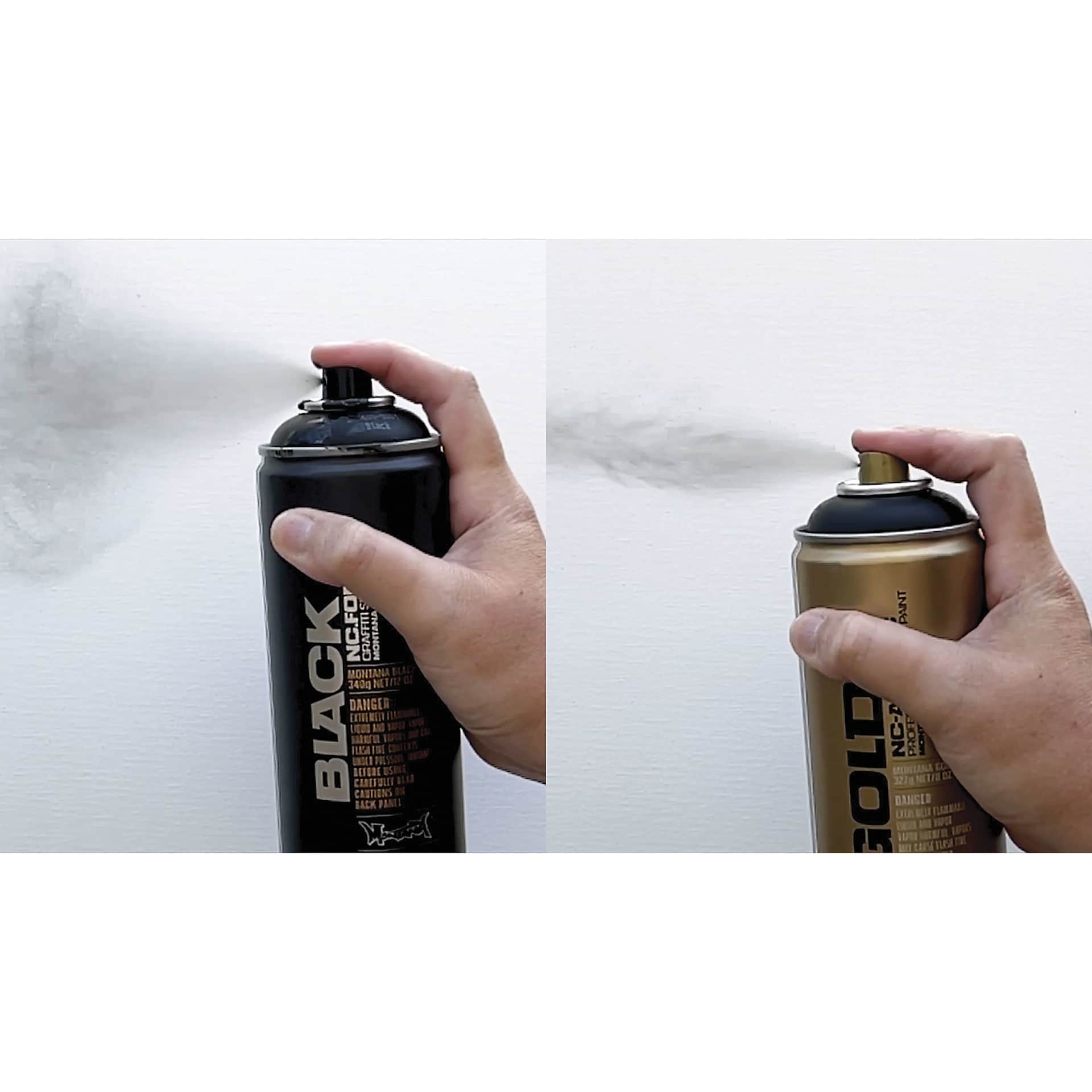 Montana Gold Acrylic Professional Spray Paints, spraying Montana Gold Acrylic Professional Spray Paints, spraying