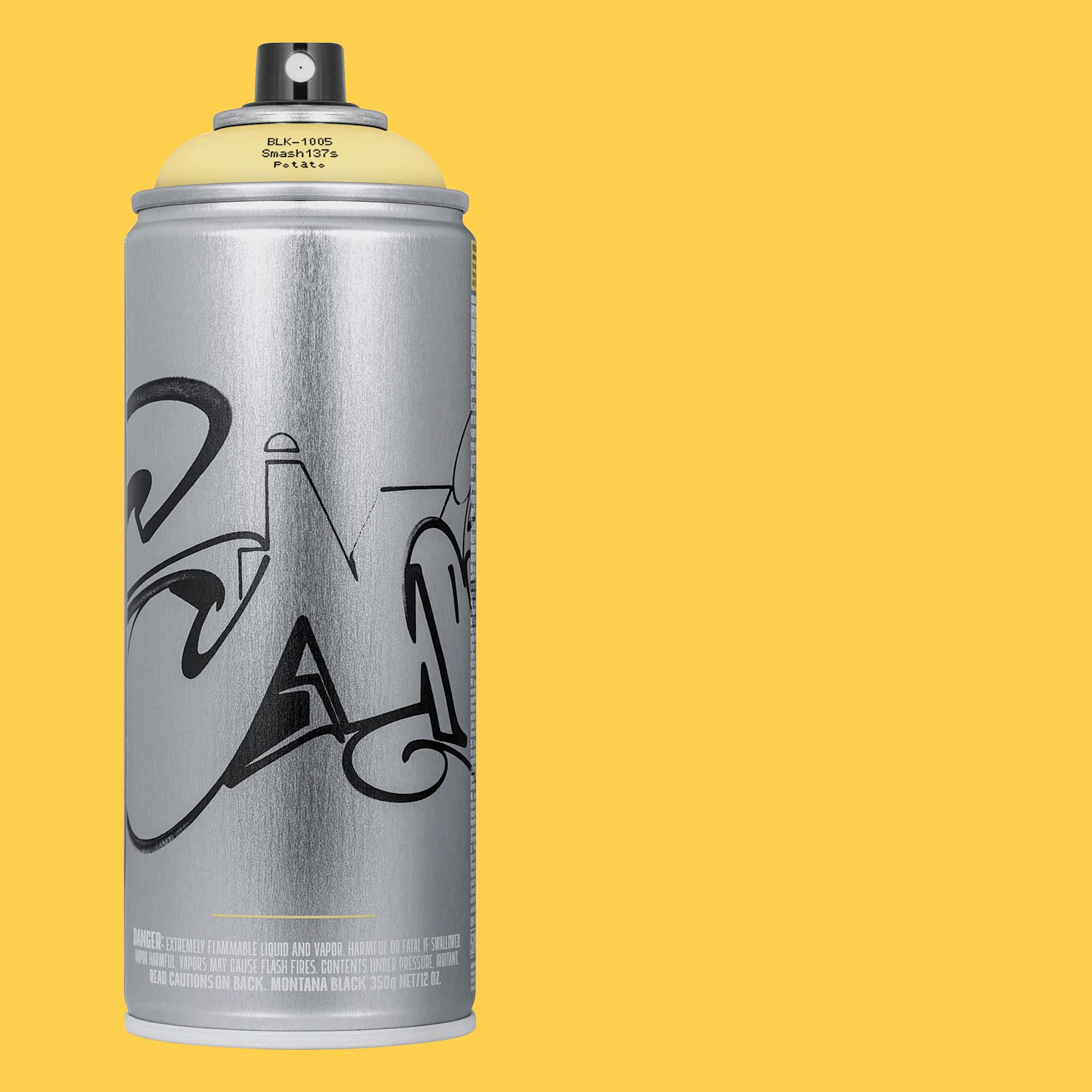 Montana Black Spray Paint - Smash137's Potato, 400 ml can with swatch