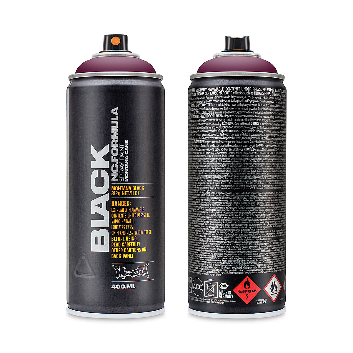 Montana Black Spray Paint - Wine Gum, 400 ml can
