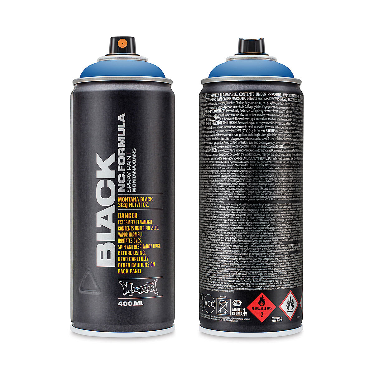Montana Black Spray Paint - Power Blue, 400 ml can
