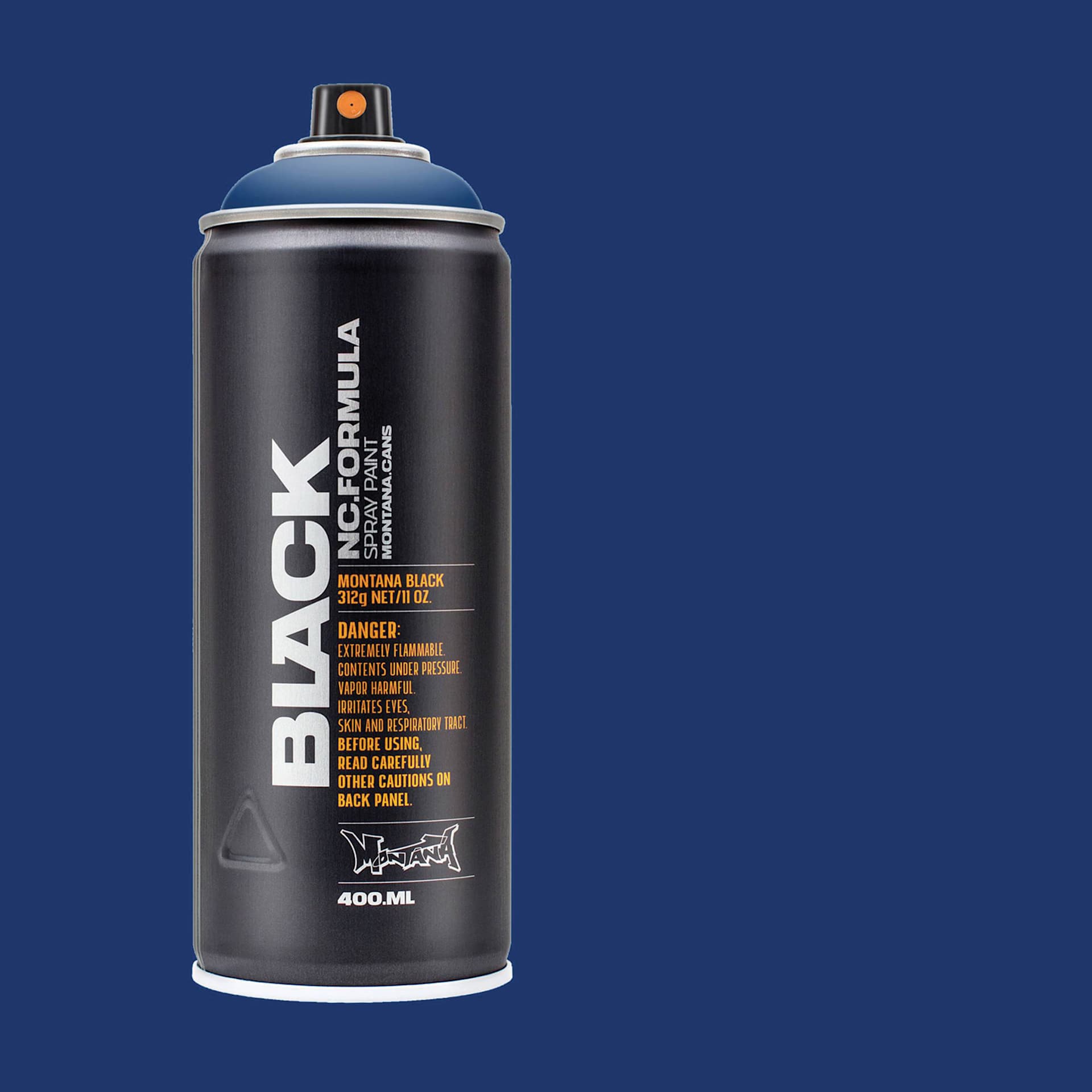 Montana Black Spray Paint - Ultramarine, 400 ml can with swatch Montana Black Spray Paint - Ultramarine, 400 ml can with swatch