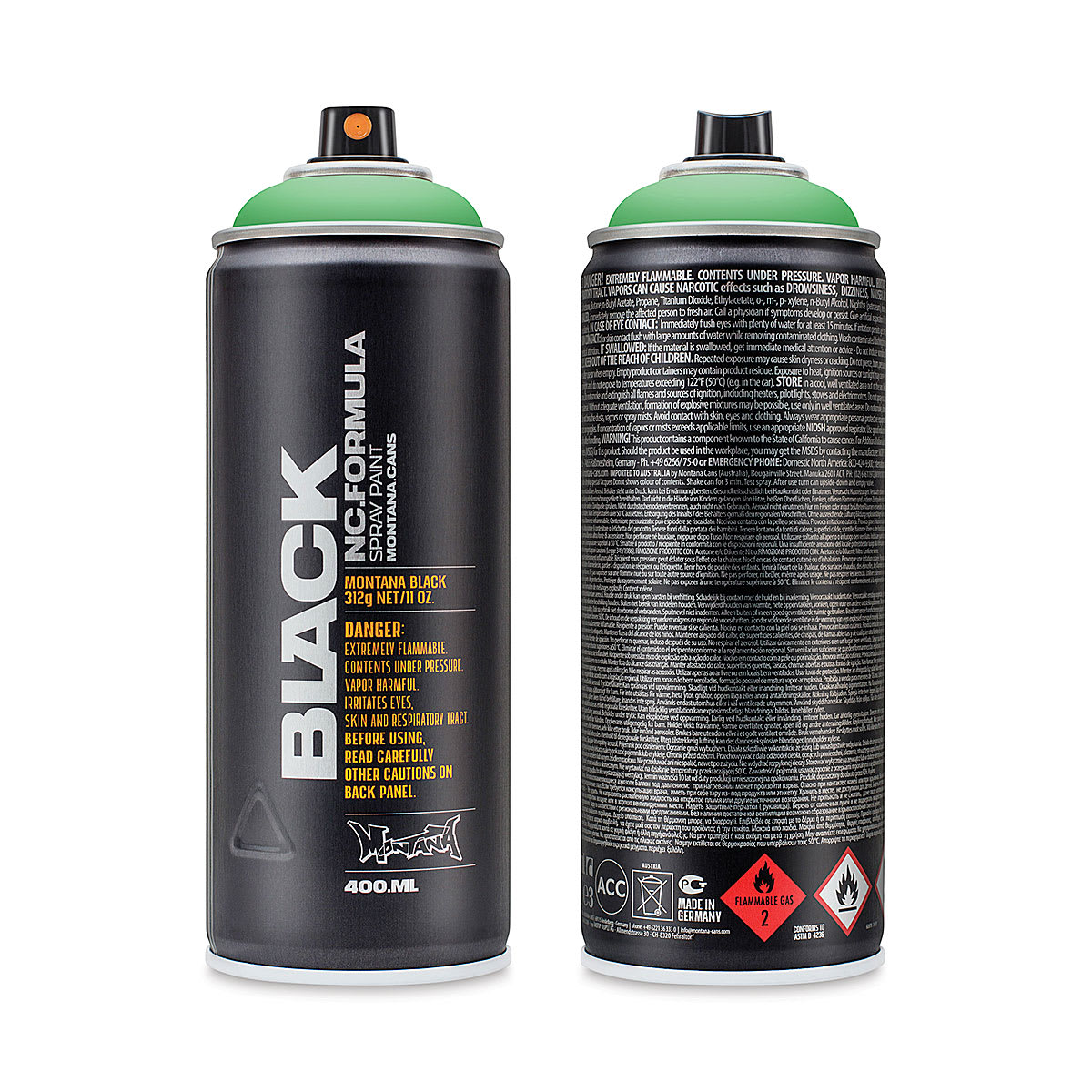 Montana Black Spray Paint - Revolt Green, 400 ml can