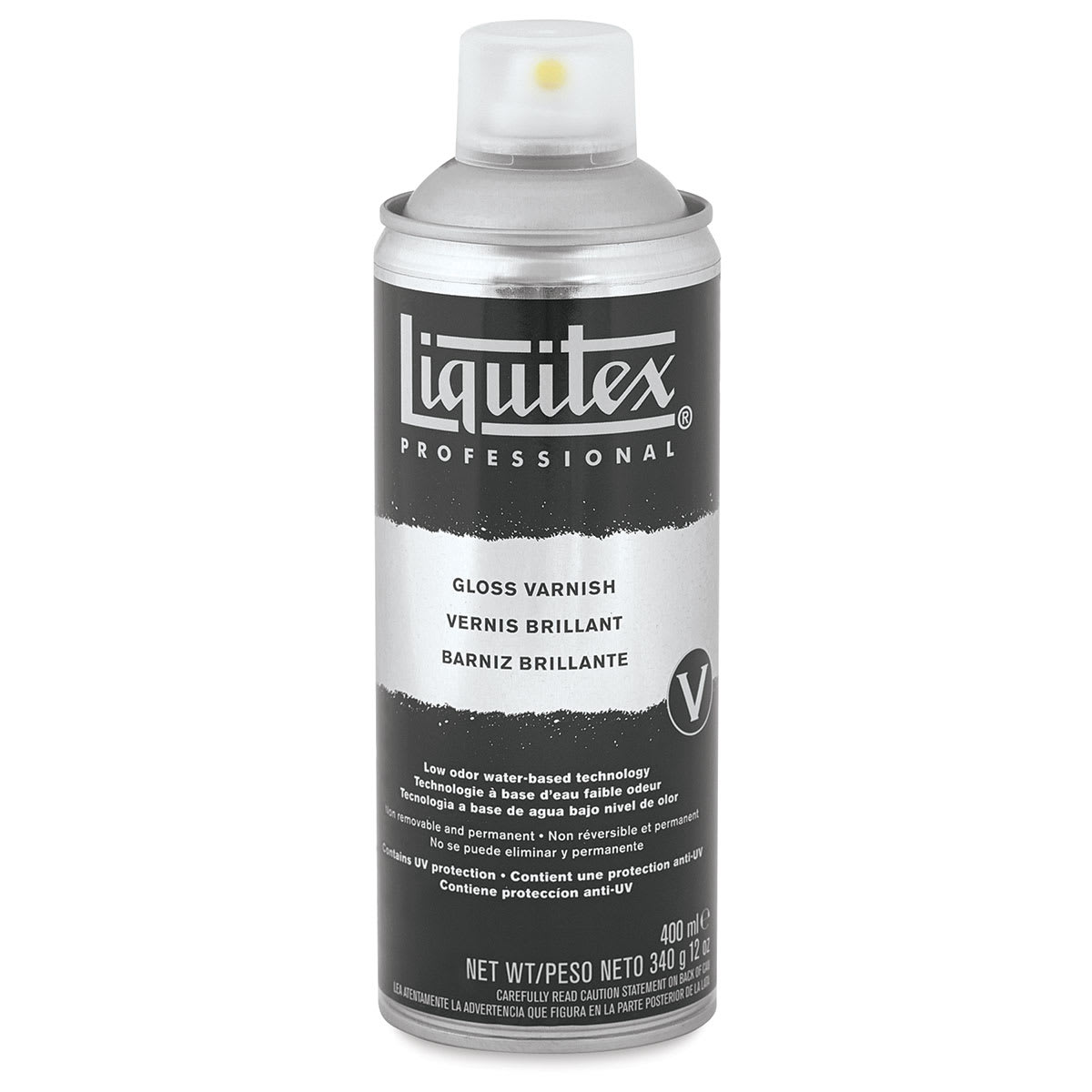 Liquitex Spray Varnish - Front of 400 ml can Gloss Spray shown Liquitex Spray Varnish - Front of 400 ml can Gloss Spray shown