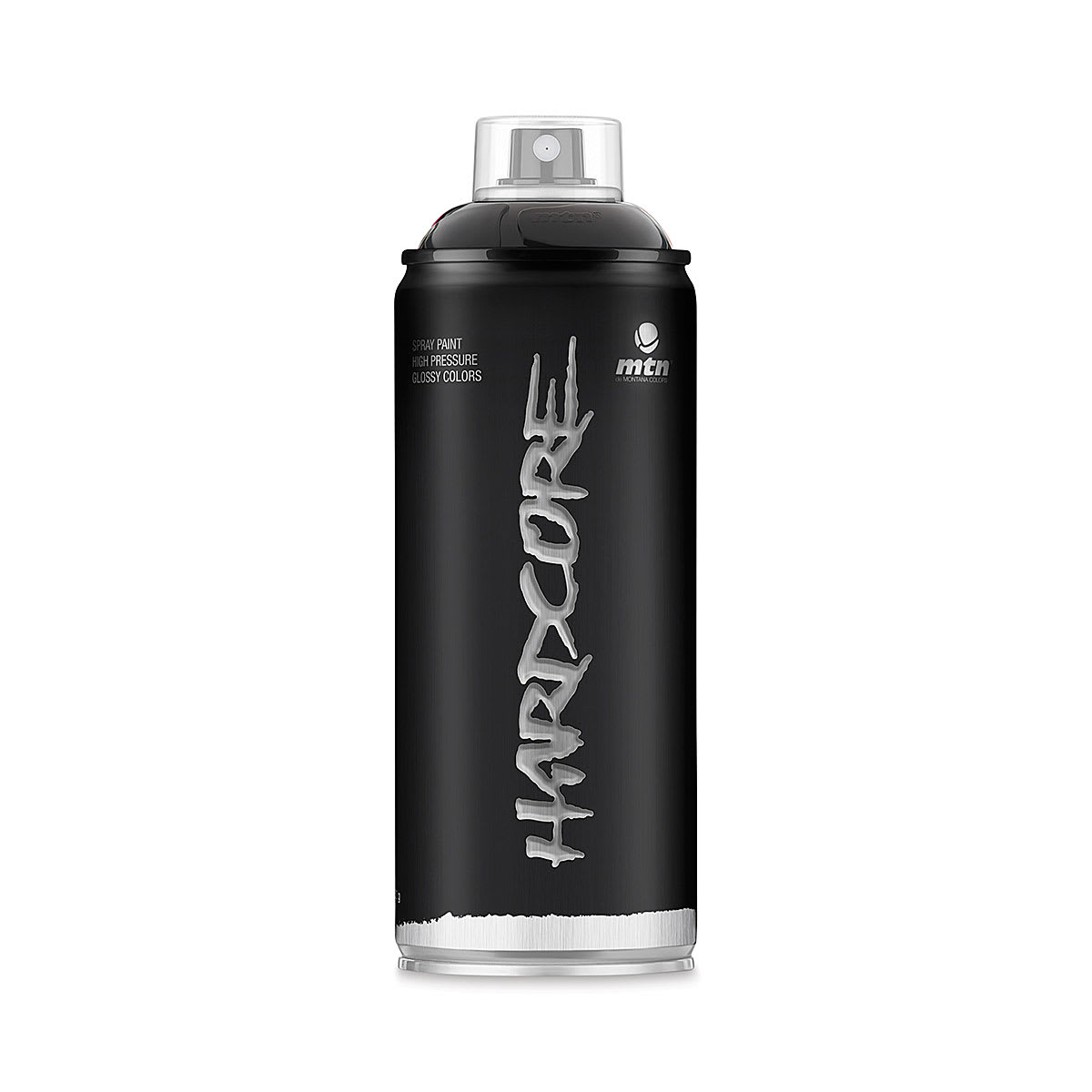 MTN Hardcore 2 Spray Paint - Spray can of Satin finish Black shown uncapped MTN Hardcore 2 Spray Paint - Spray can of Satin finish Black shown uncapped