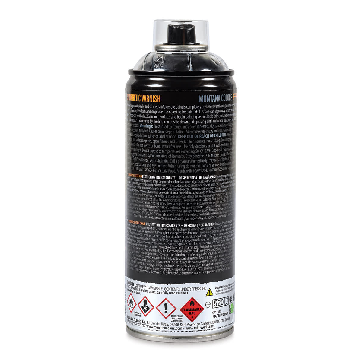 MTN Pro Synthetic Varnish - Gloss, 400 ml can (Back) MTN Pro Synthetic Varnish - Gloss, 400 ml can (Back)
