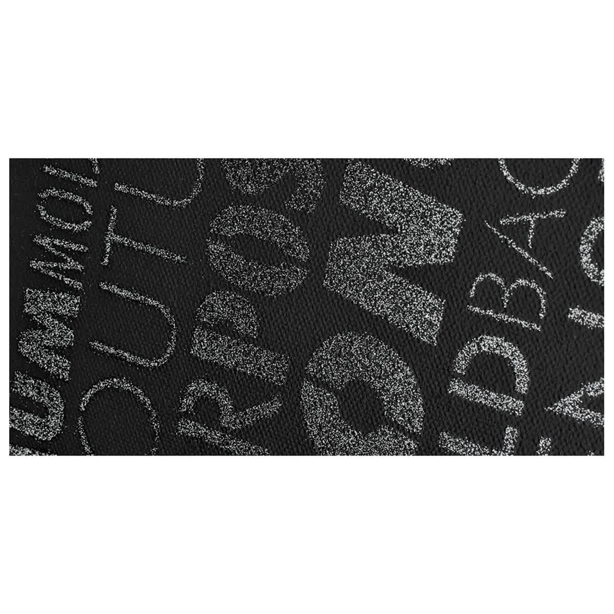 Montana Glitter Effect Spray Paint - Silver spray painted letters on black background 