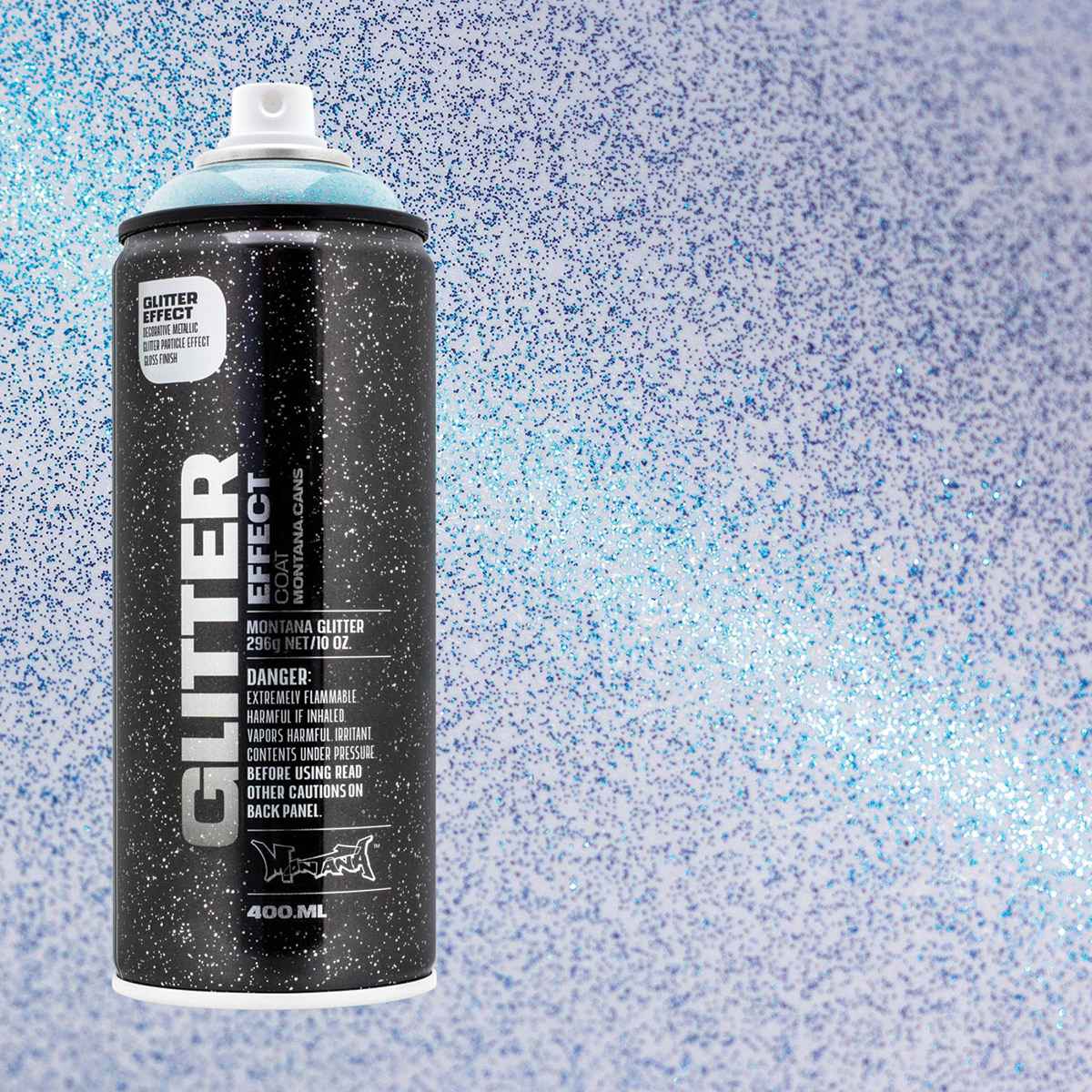 Montana Glitter Effect Spray Paint - Glitter Cosmos Spray can with swatch Montana Glitter Effect Spray Paint - Glitter Cosmos Spray can with swatch