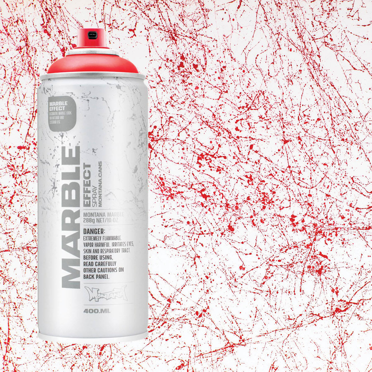 Montana Marble Effect Spray - Marble Red, 11 oz and swatch