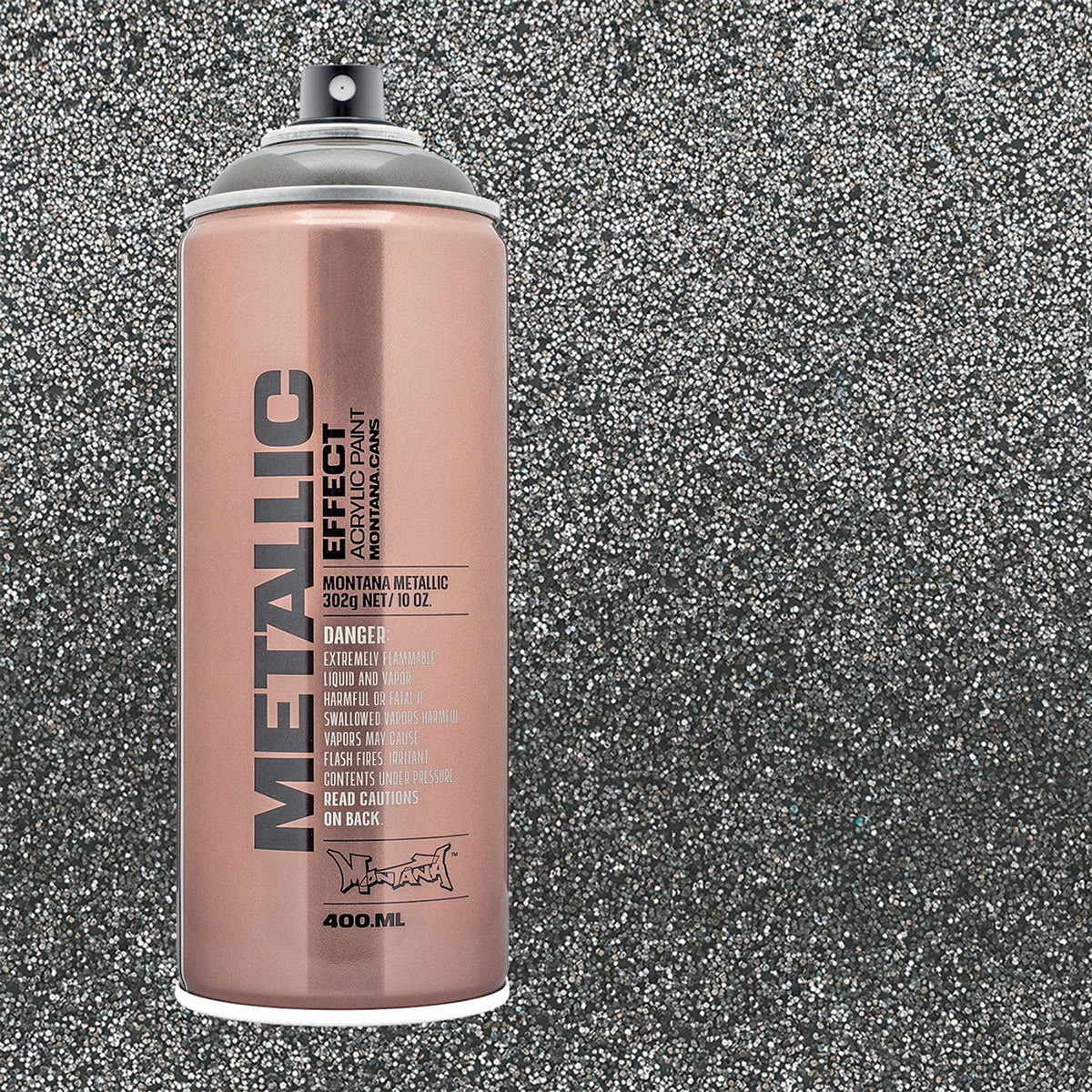 Montana Metallic Effect Spray Paint - Graphit and swatch