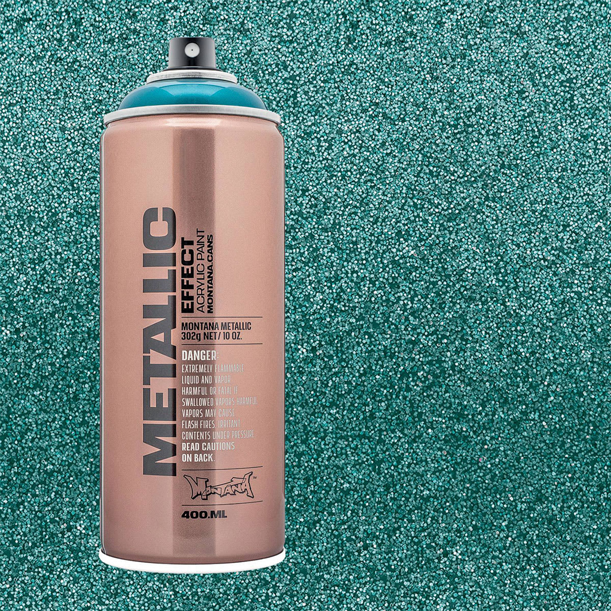Montana Metallic Effect Spray Paint - Caribbean and swatch