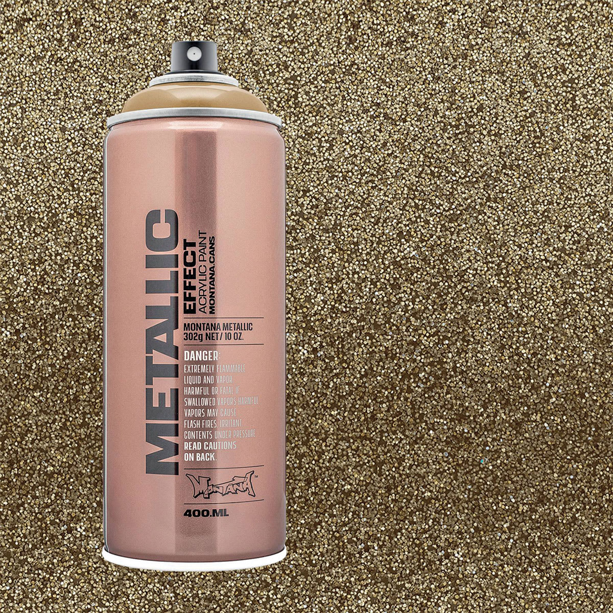 Montana Metallic Effect Spray Paint - Gold and swatch