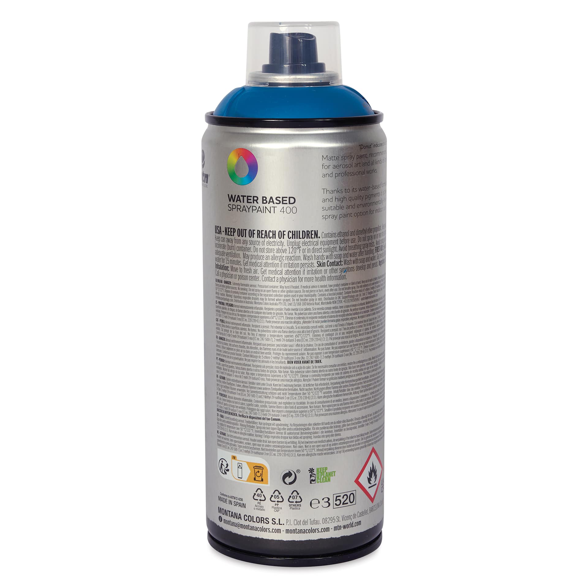 MTN Water Based Spray Paint - Indigo, 400 ml Can back