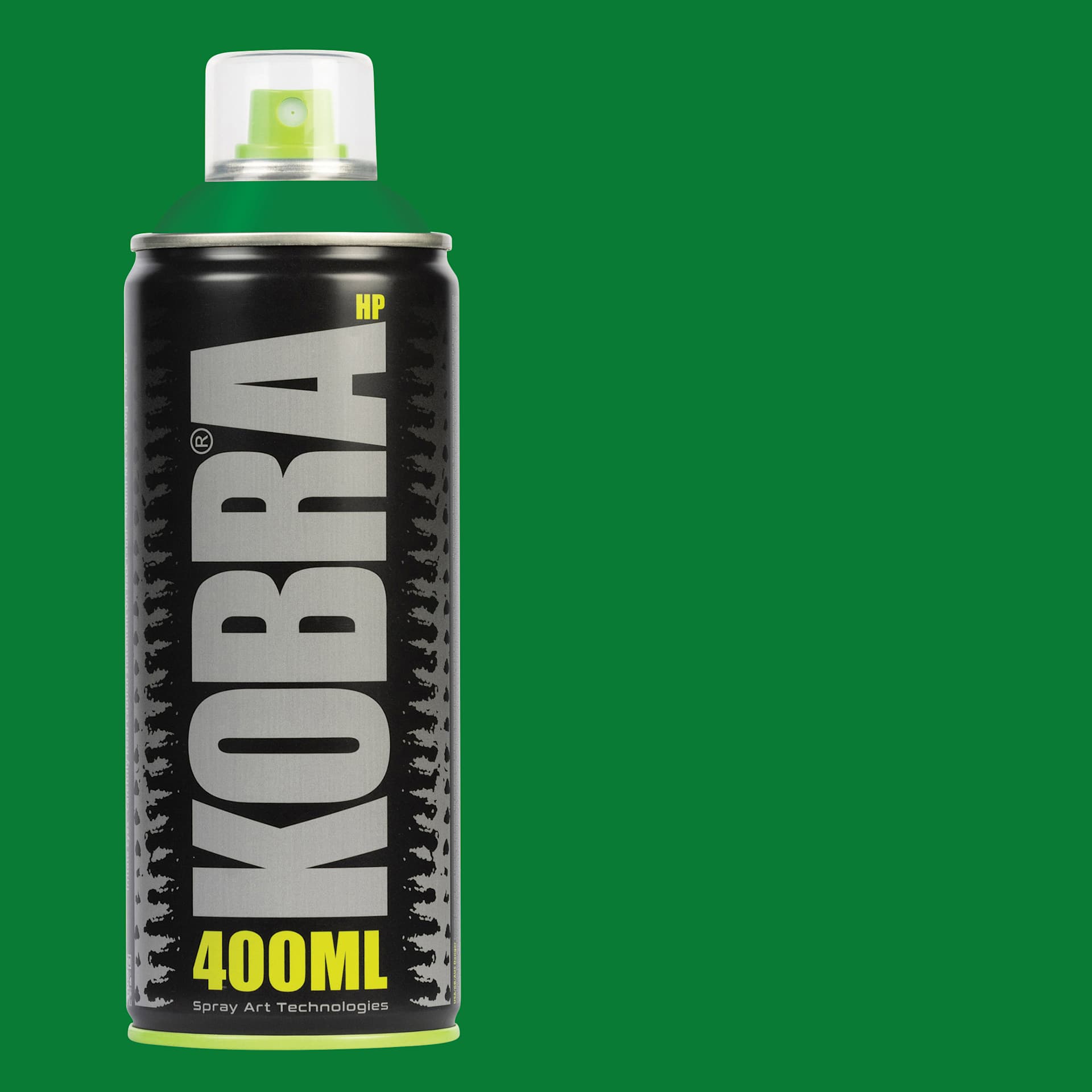Kobra High Pressure Spray Paint - Basilico, 400 ml, Can with swatch