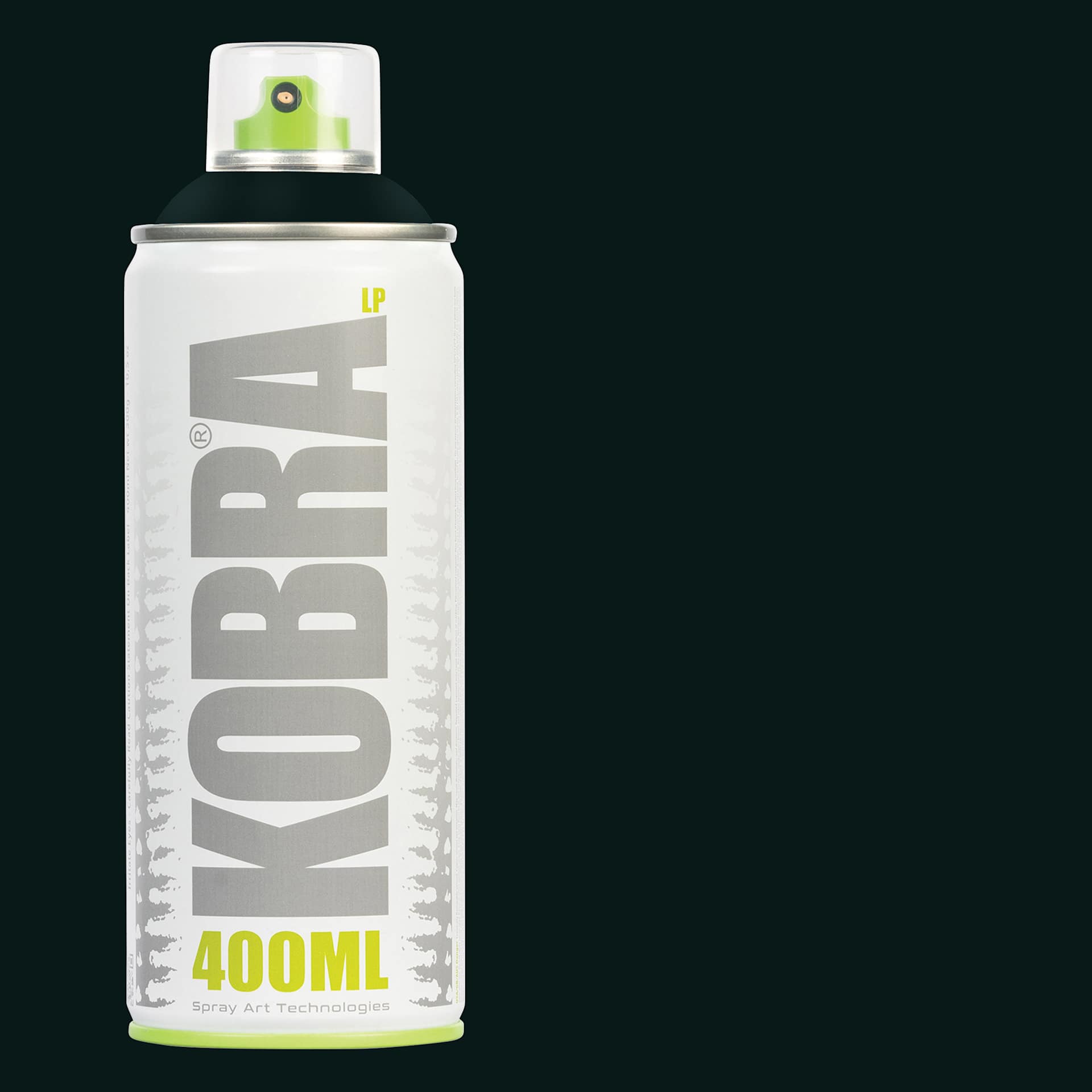 Kobra Low Pressure Spray Paint - Dark Island, 400 ml, Can with swatch