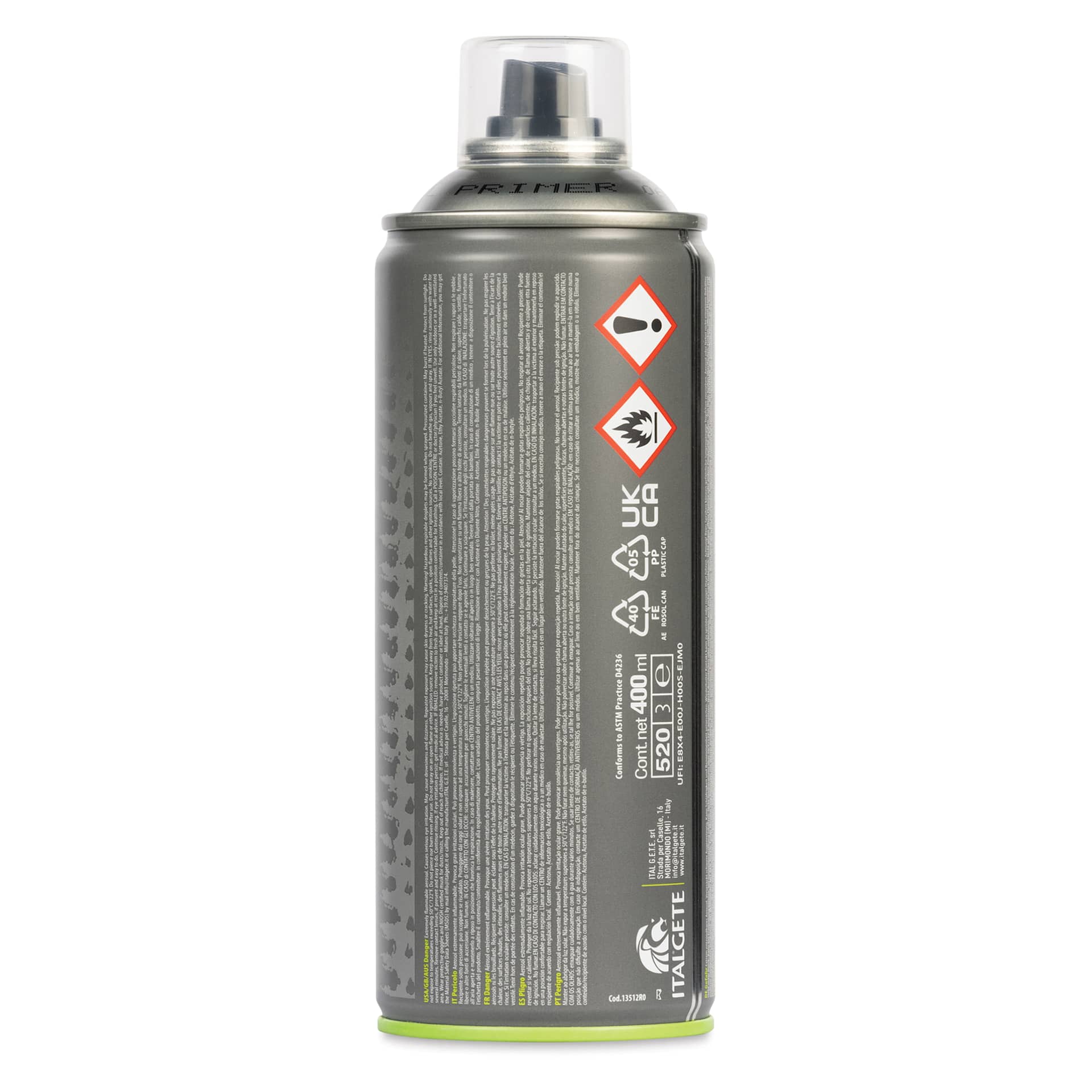 Kobra Universal Spray Primer - back of can