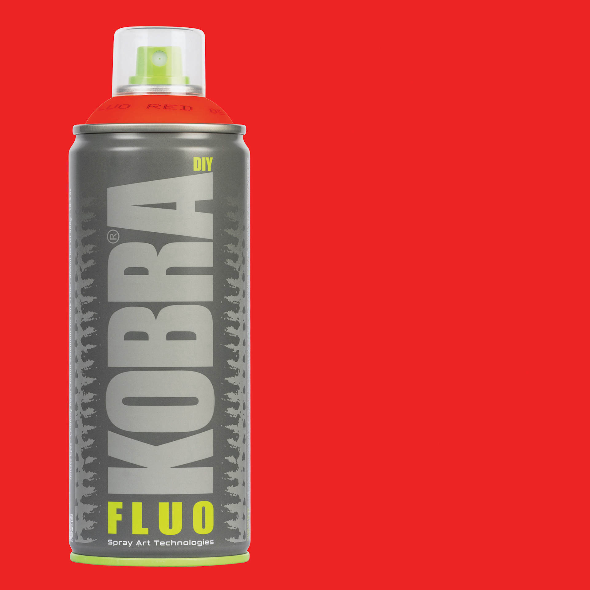Kobra DIY Spray Paint - Fluo Red, 400 ml, Can with swatch