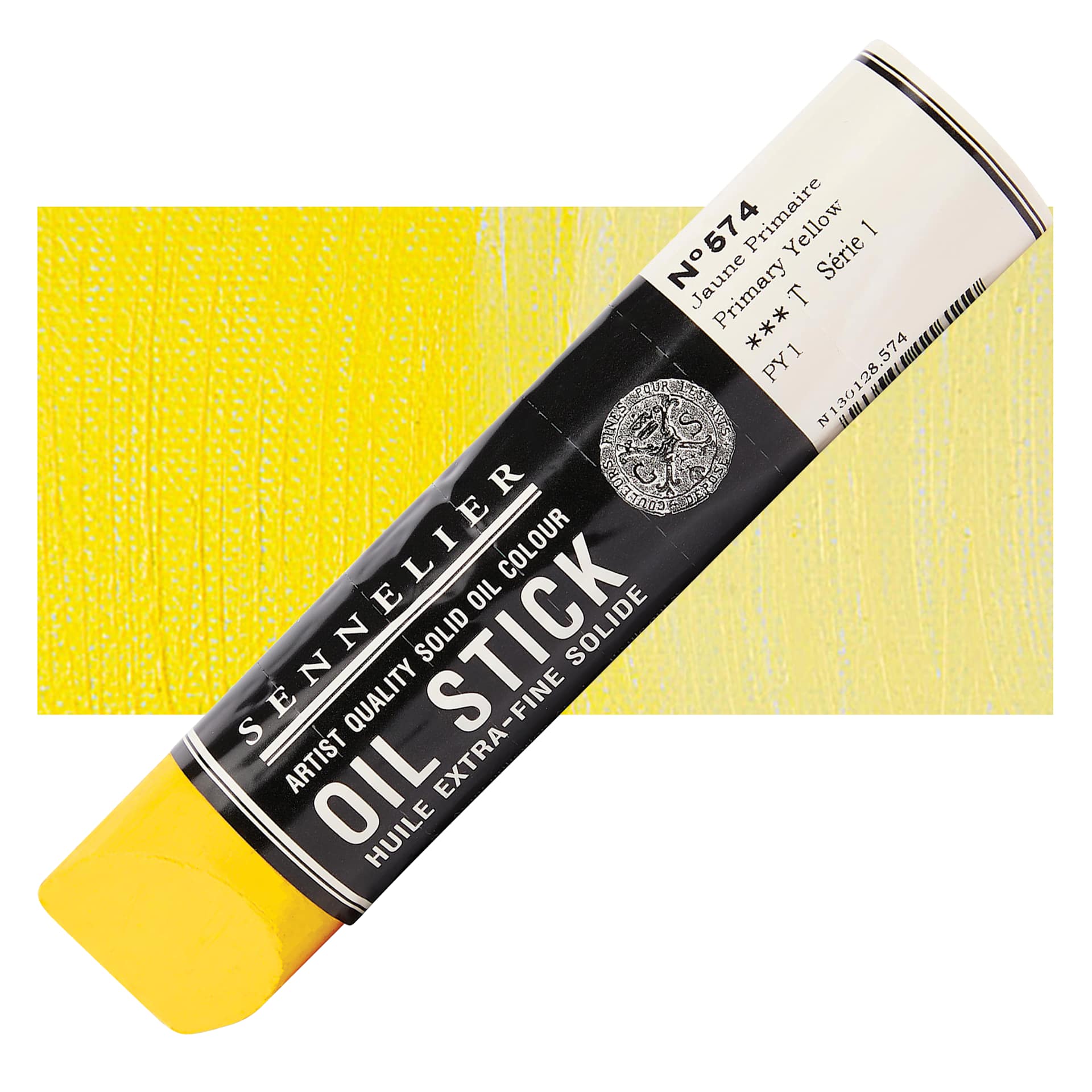 Sennelier Artists' Oil Stick - Primary Yellow, 96 ml stick and swatch