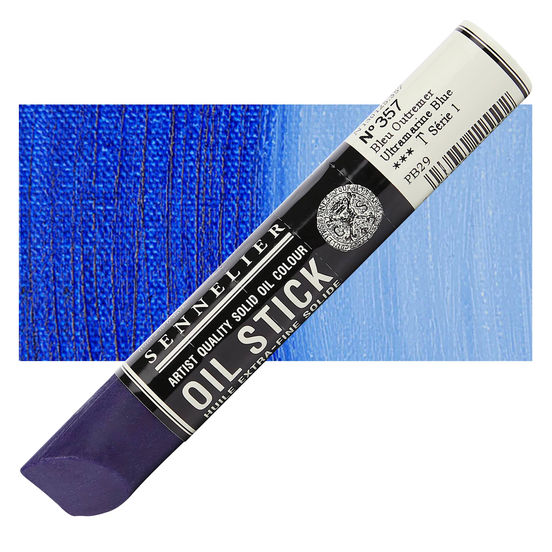 Sennelier Artists' Oil Stick - Ultramarine Blue 38 ml stick and swatch