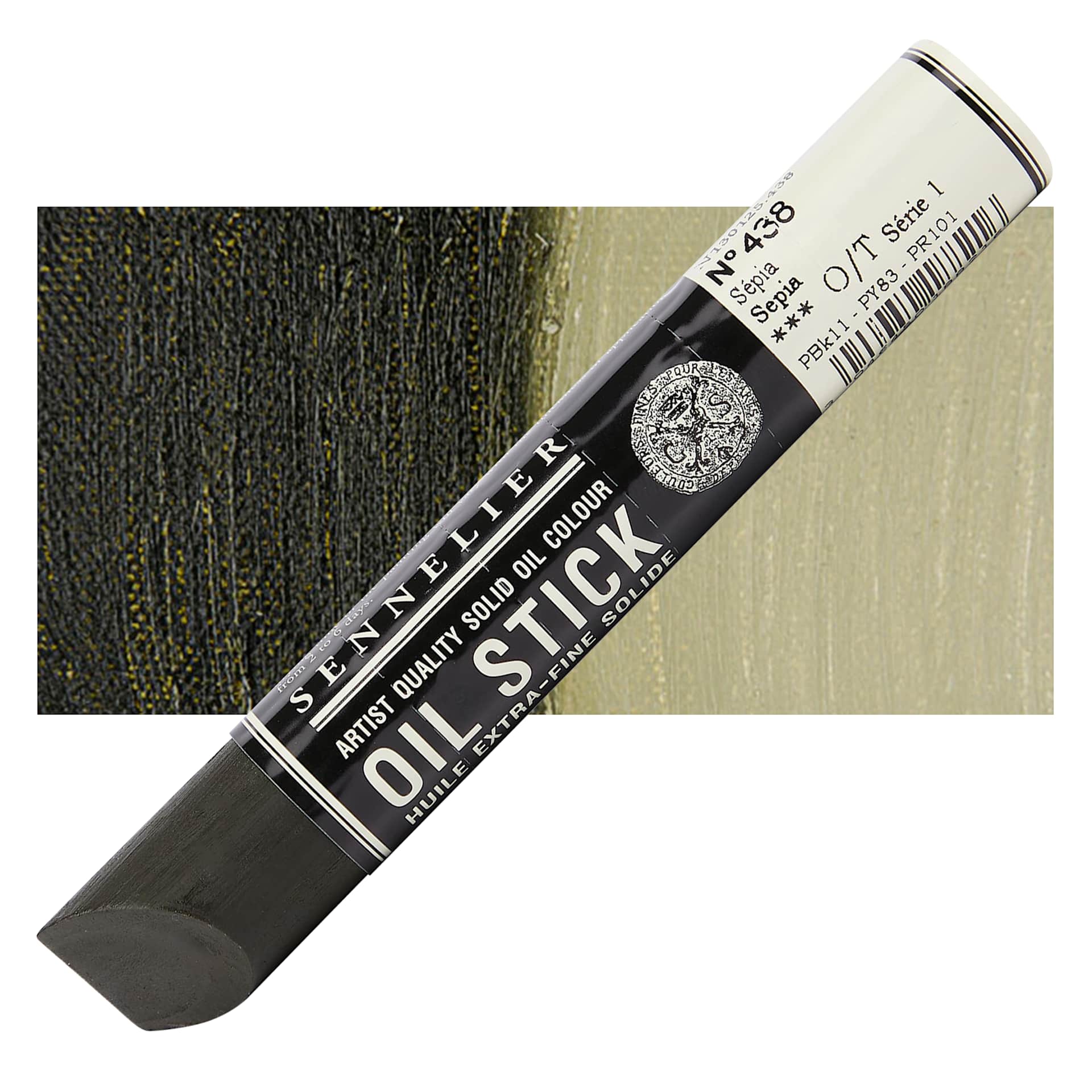 Sennelier Artists' Oil Stick - Sepia 38 ml stick and swatch