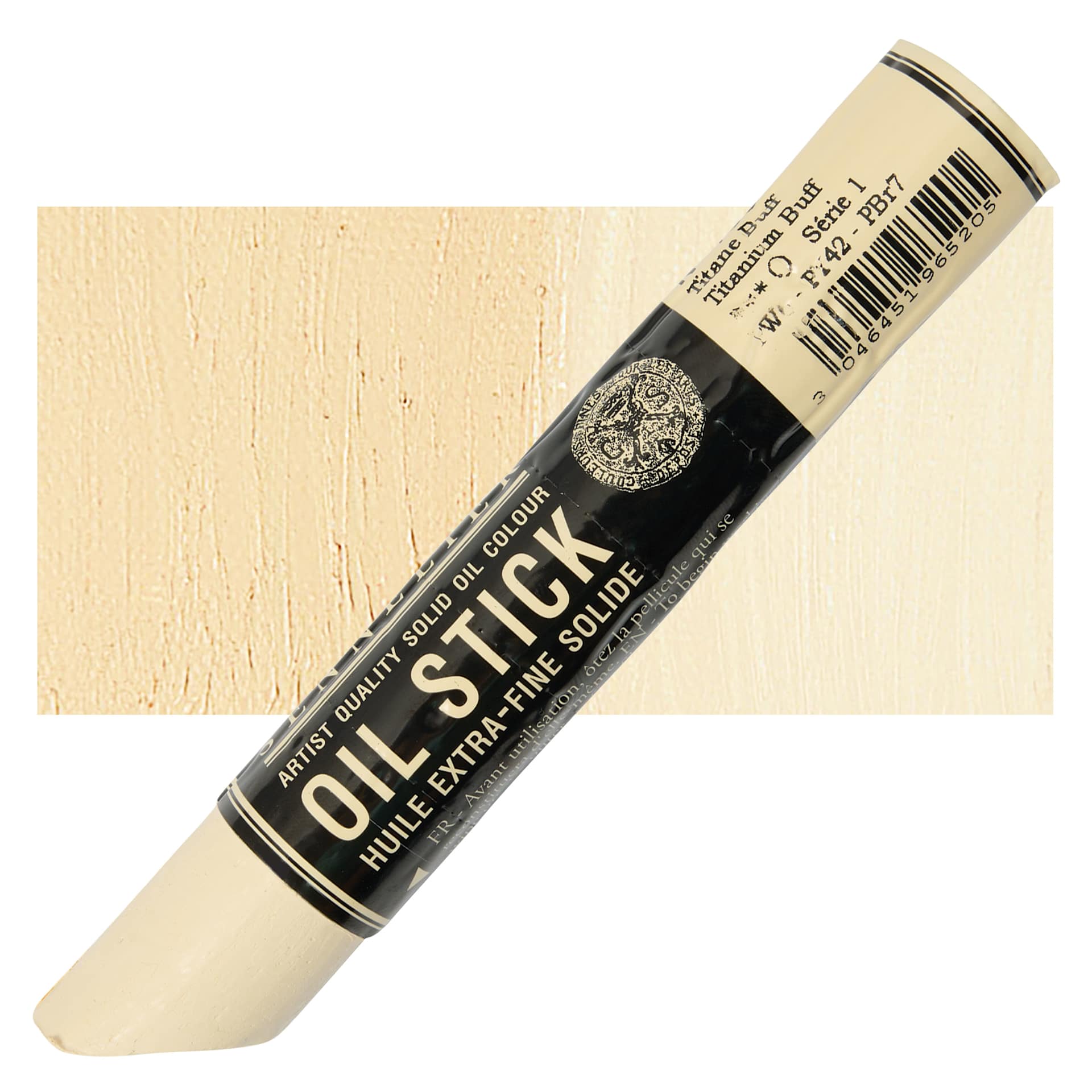 Sennelier Artists' Oil Stick - Titanium Buff stick and swatch