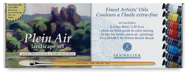 Sennelier Artists' Extra Fine Oil Paint- Plein Air Landscape, Set of 8, 40 ml tubes (packaging)