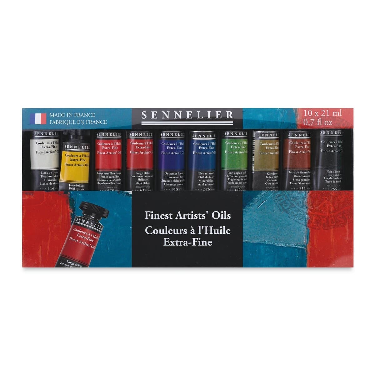 Sennelier Artists' Extra Fine Oil Paint - Set of 10, 21 ml tubes (packaging)